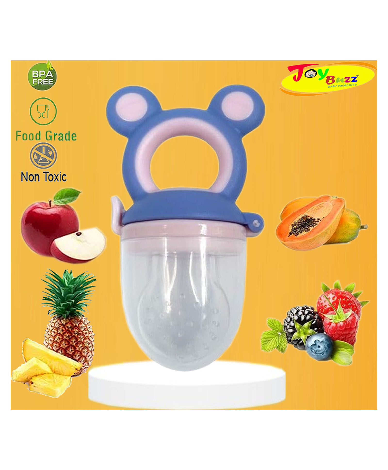 Joy Buzz Fruit & Food Nibbler Easy Grip - Blue-picture-47