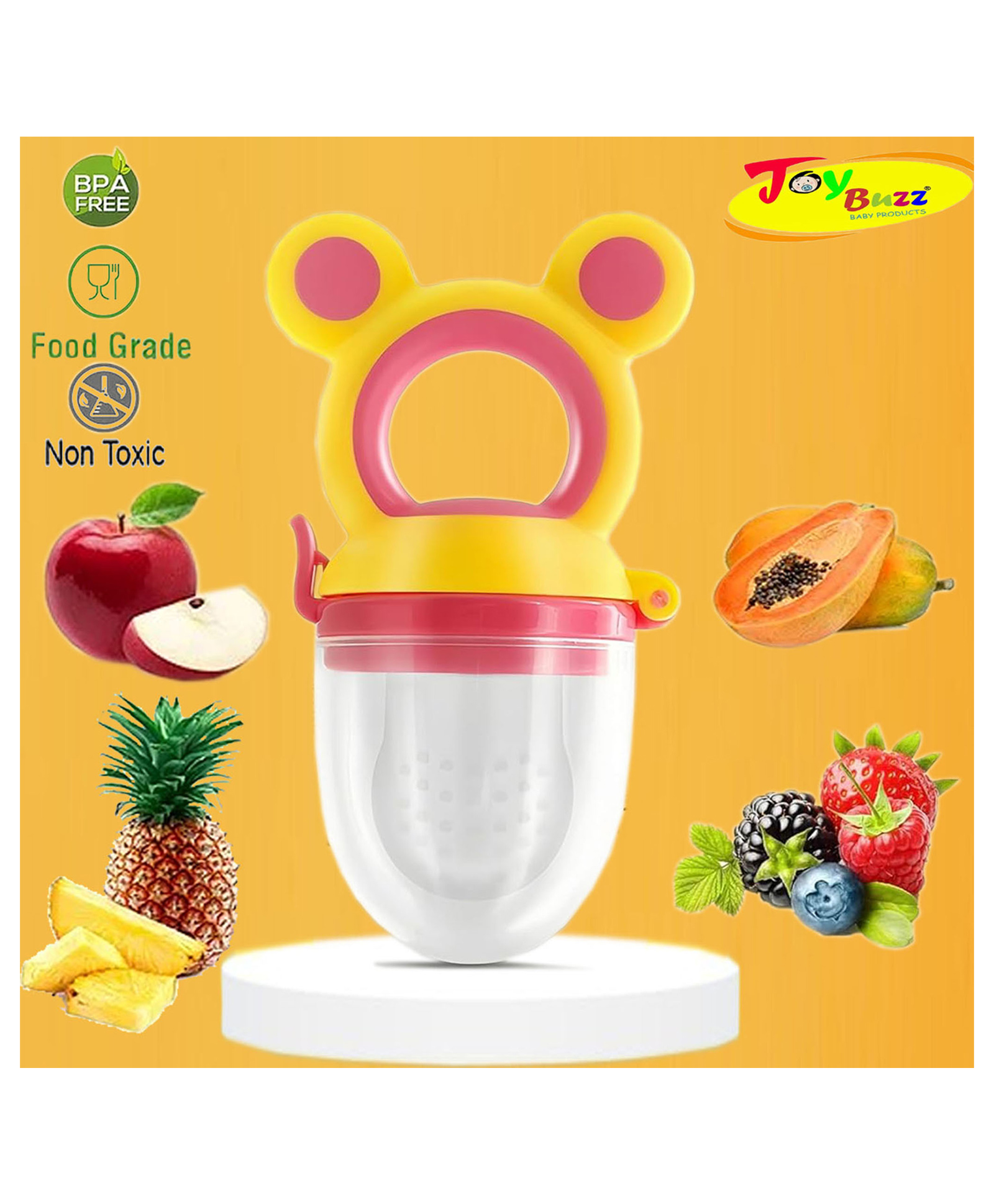 Joy Buzz Fruit & Food Nibbler Easy Grip - Red-picture-21