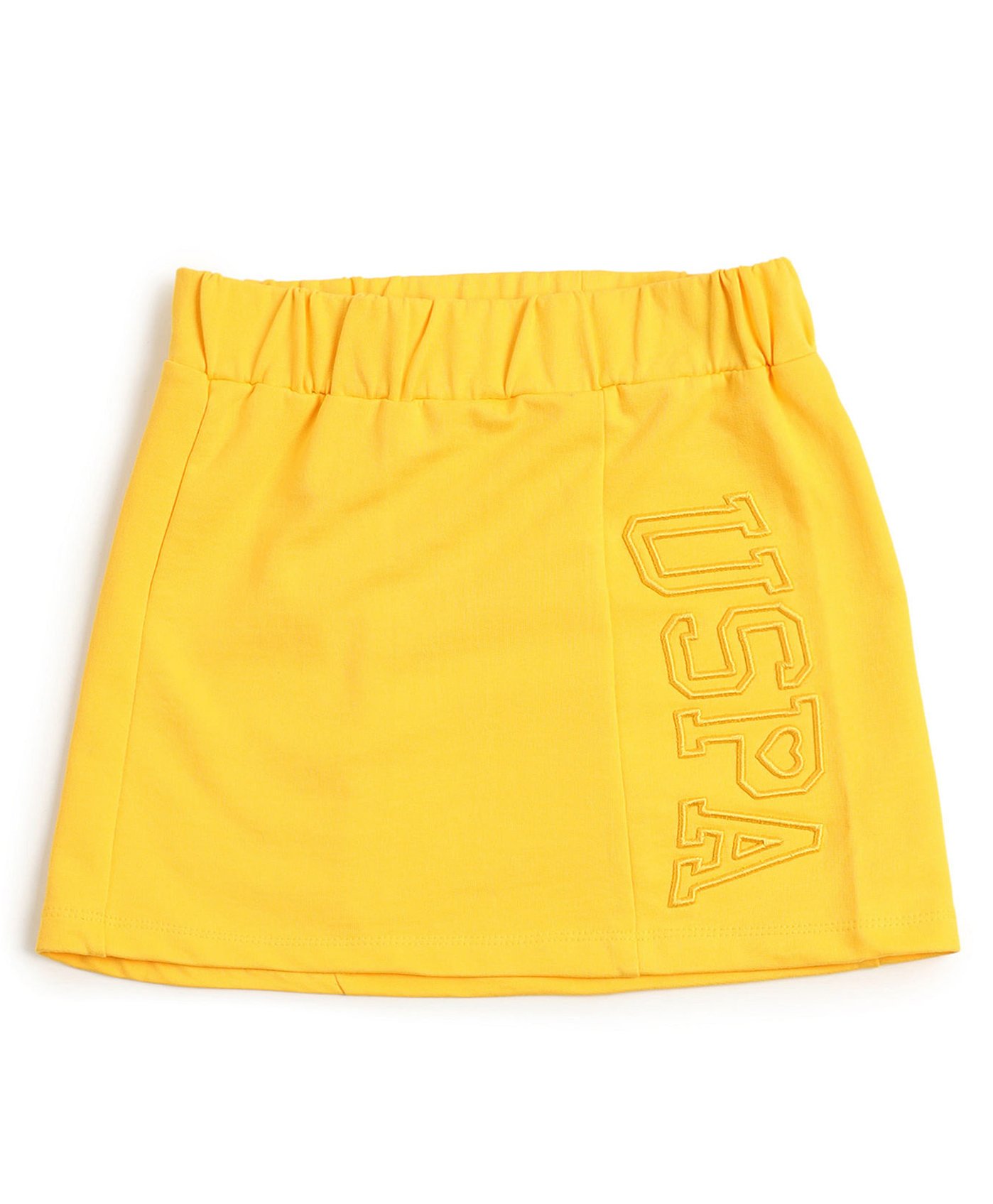 US Polo Assn Cotton Knit Above Knee Length Solid Skirt - Yellow-image-44