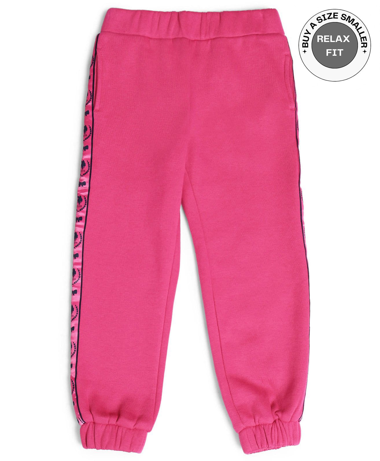 US Polo Assn Cotton Knit  Full Length Solid Color Track Pant  - Pink-picture-40