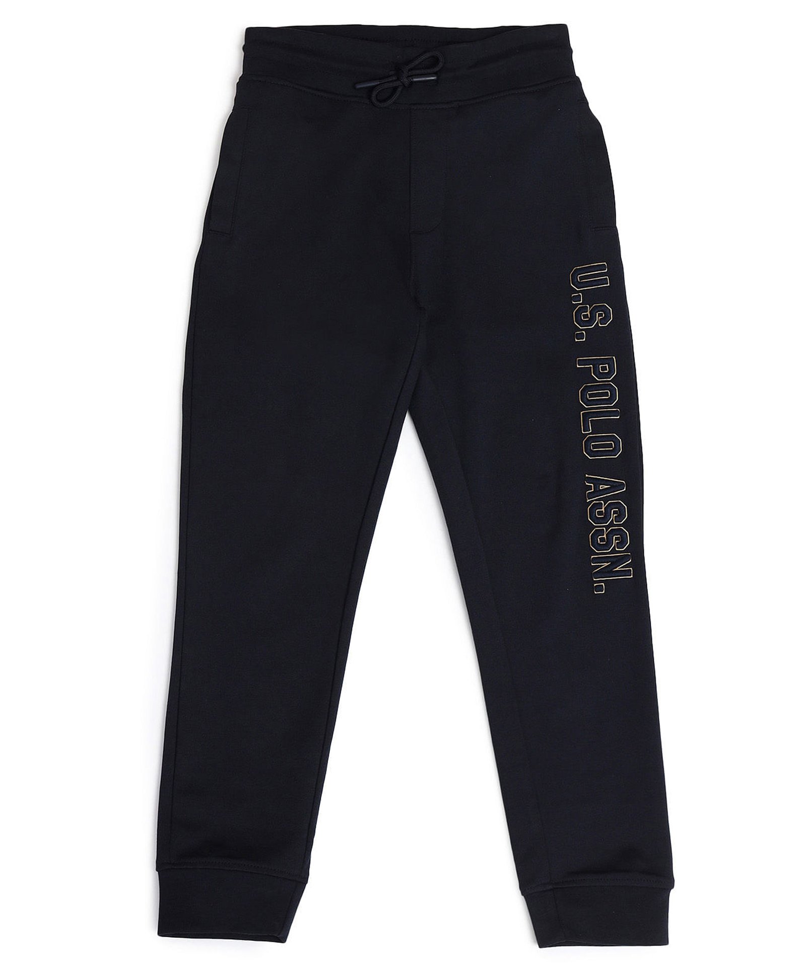 US Polo Assn Cotton Knit Full Length Track Pant Text Print - Navy Blue-image-45