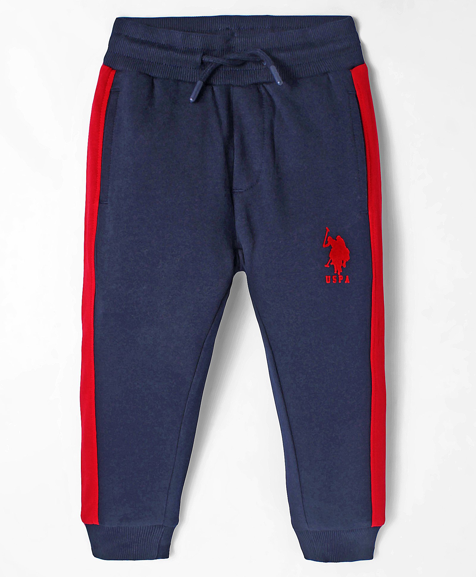 US Polo Cotton Knit Full Length Lounge Pants With Logo Embroidery - Navy-image-22