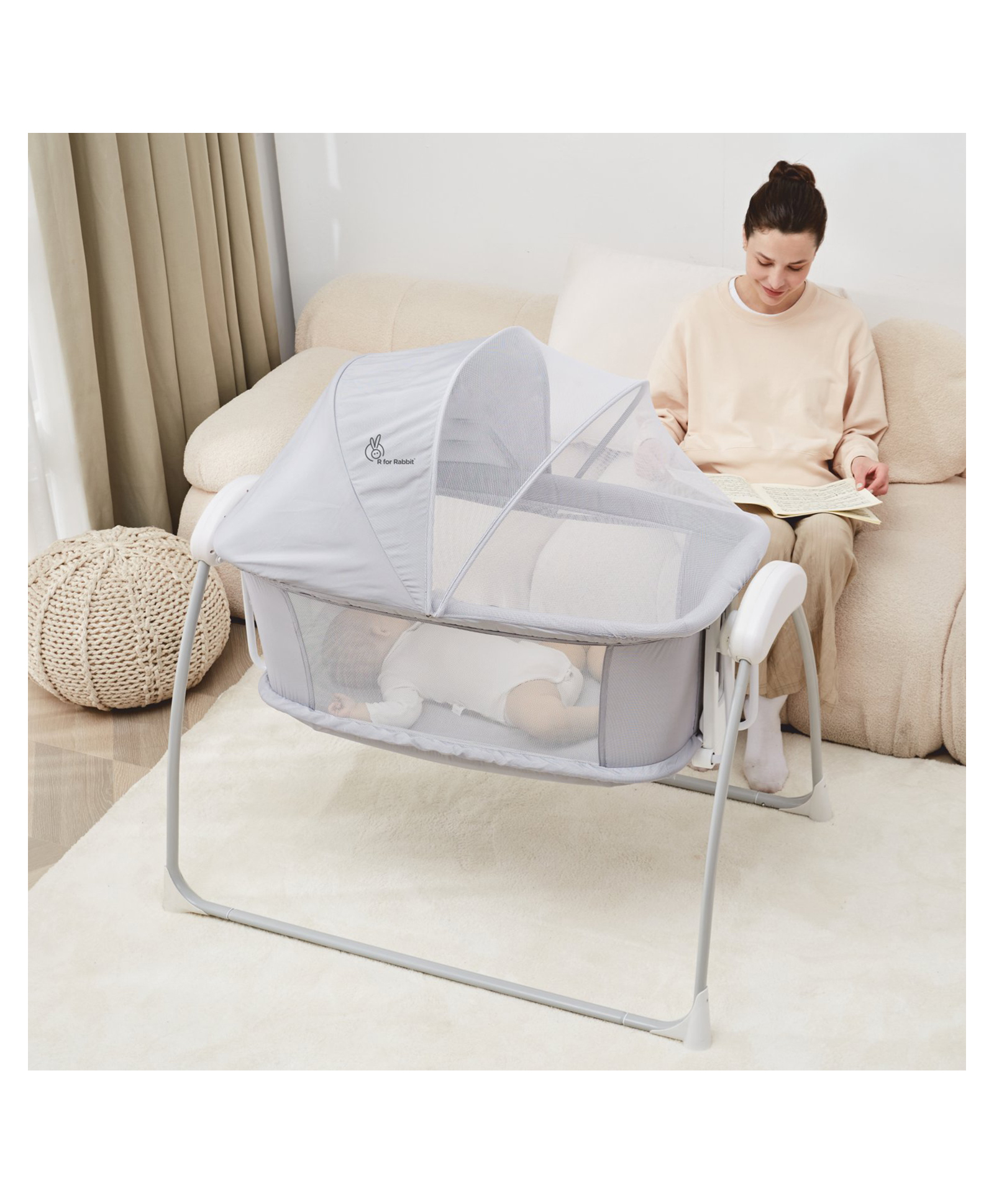R for Rabbit Lullabies Smart Electric 4 in 1 Cradle Swing - Grey-image-42