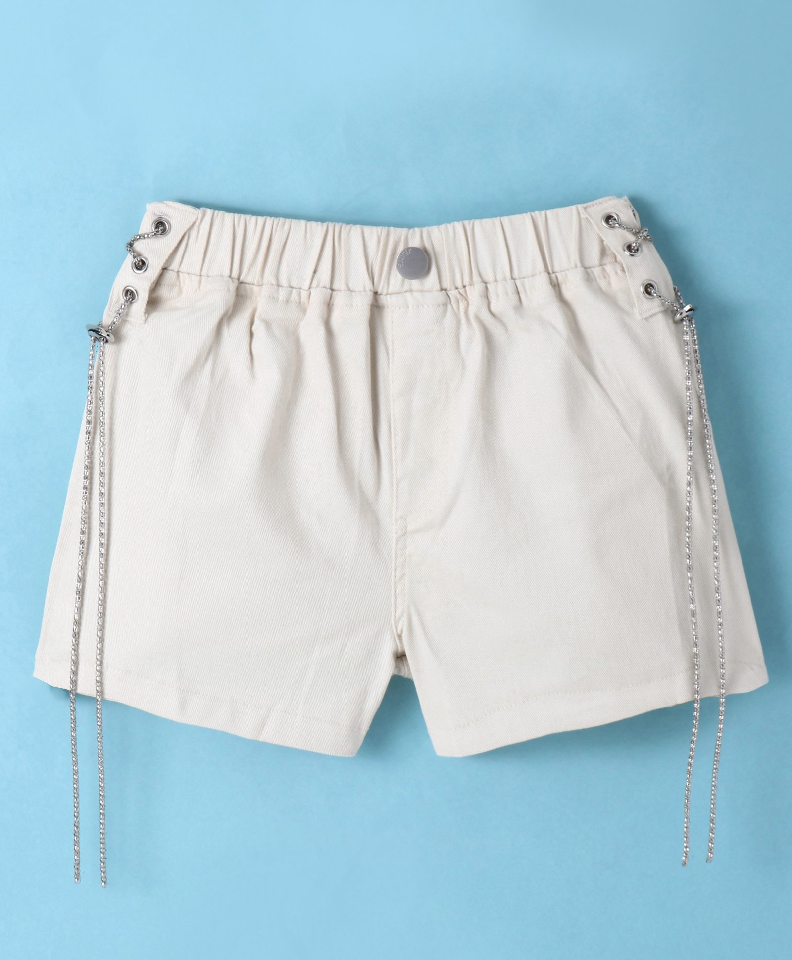 Kookie Kids Knit Mid Thigh Length Solid Shorts - Offwhite-picture-19