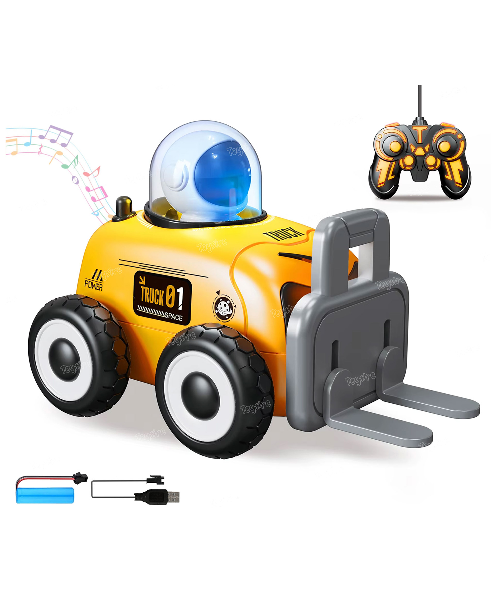 Toysire Remote Control Construction Toys Vehicles with Sounds and Lights Birthday Gifts for Kids Froklift Truck-image-24