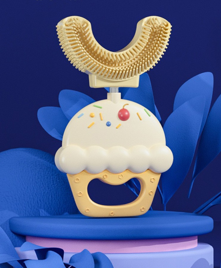 Soft Silicone Cupcake Shaped BPA-Free Baby Teether -Yellow-image-20