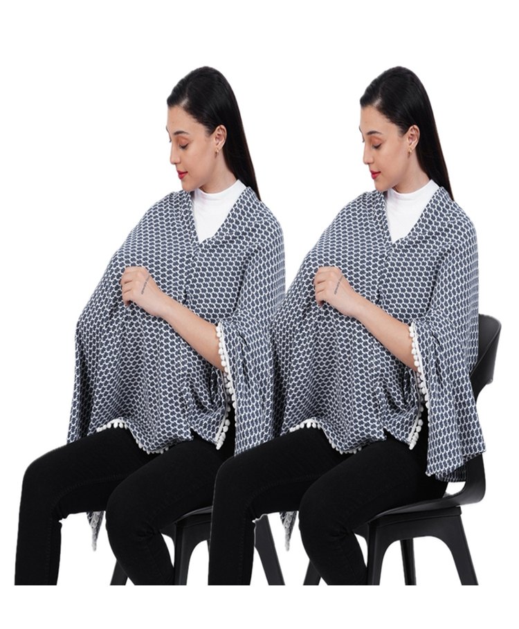 AGUILA Multi Purpose Feeding Shawl Pack Of 2 - Navy-image-38