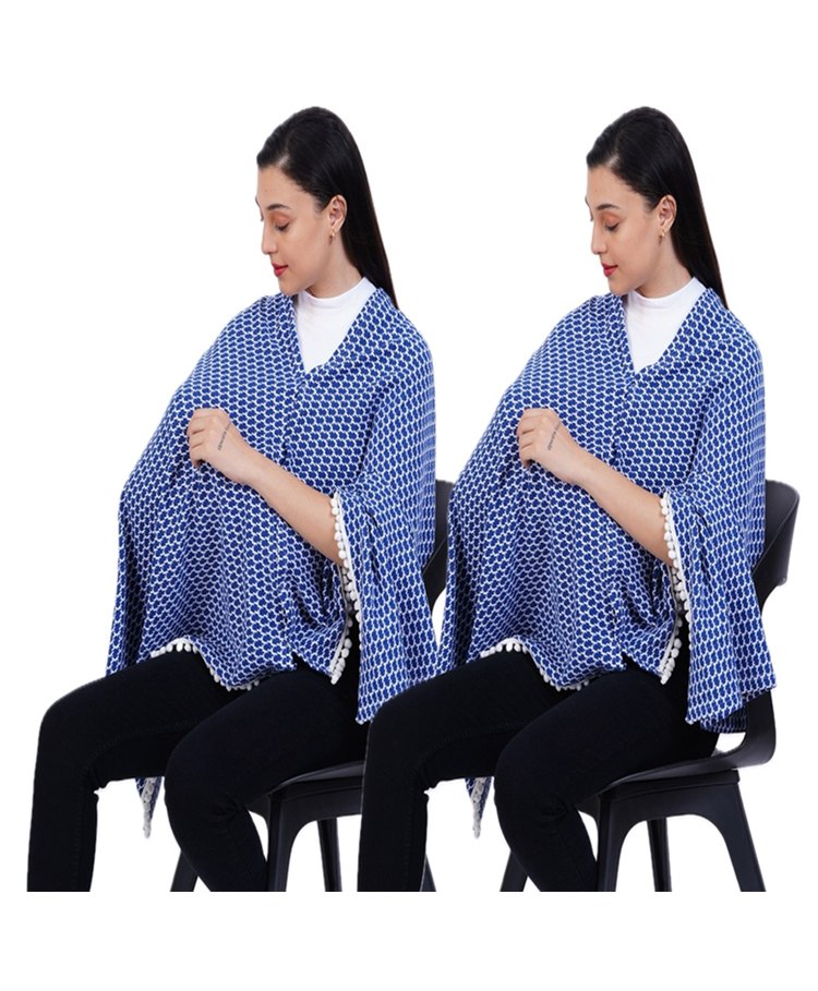 AGUILA Multi Purpose Feeding Shawl Pack Of 2 - Skye Blue-image-41
