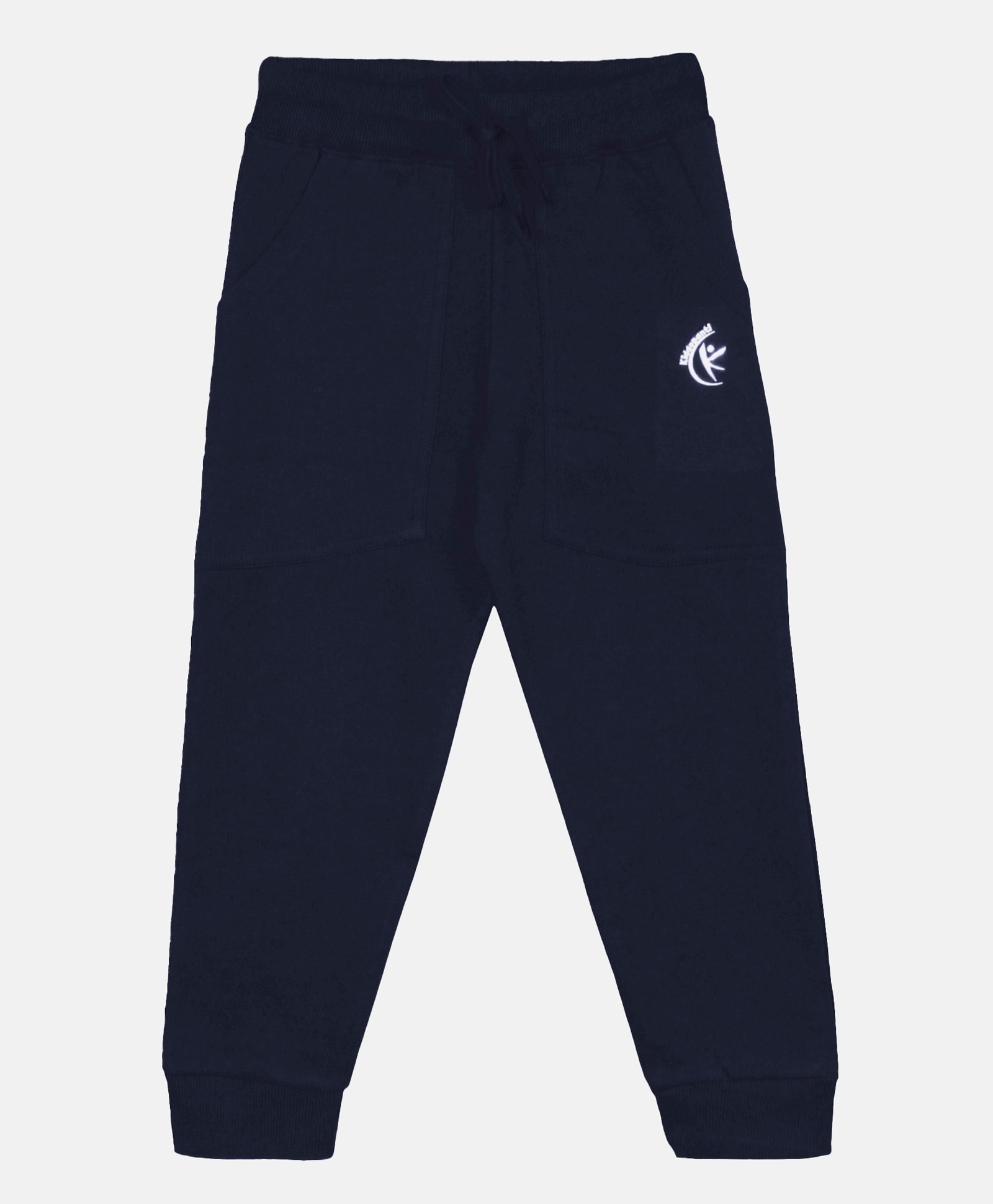 Kiddopanti Brand Name Printed Track Pant - Navy Blue-image-25