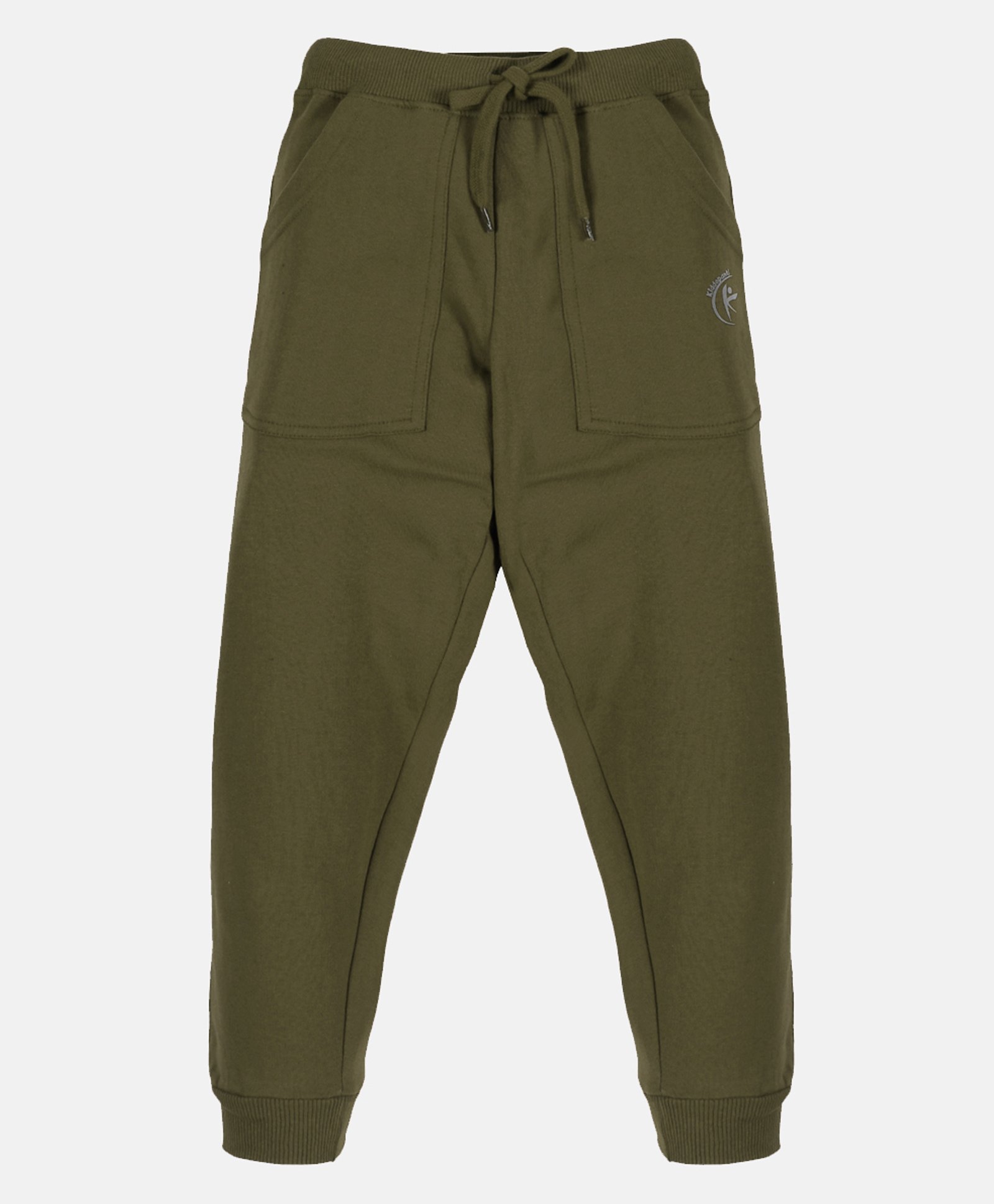 Kiddopanti Brand Name Printed & Pocket Detailed  Track Pant - Military Green-picture-11