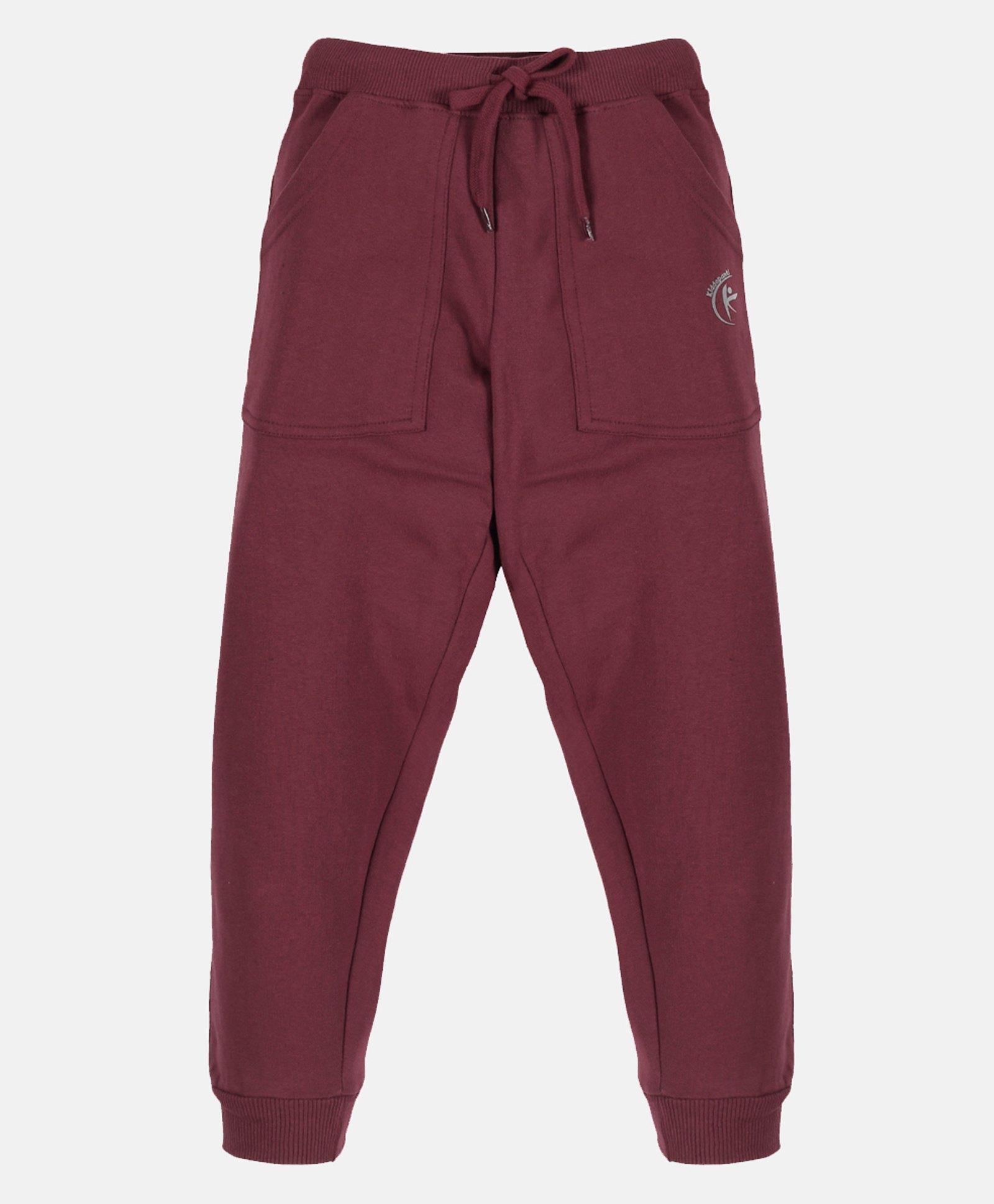 Kiddopanti Brand Name Printed & Pocket Detailed  Track Pant - Maroon-picture-14