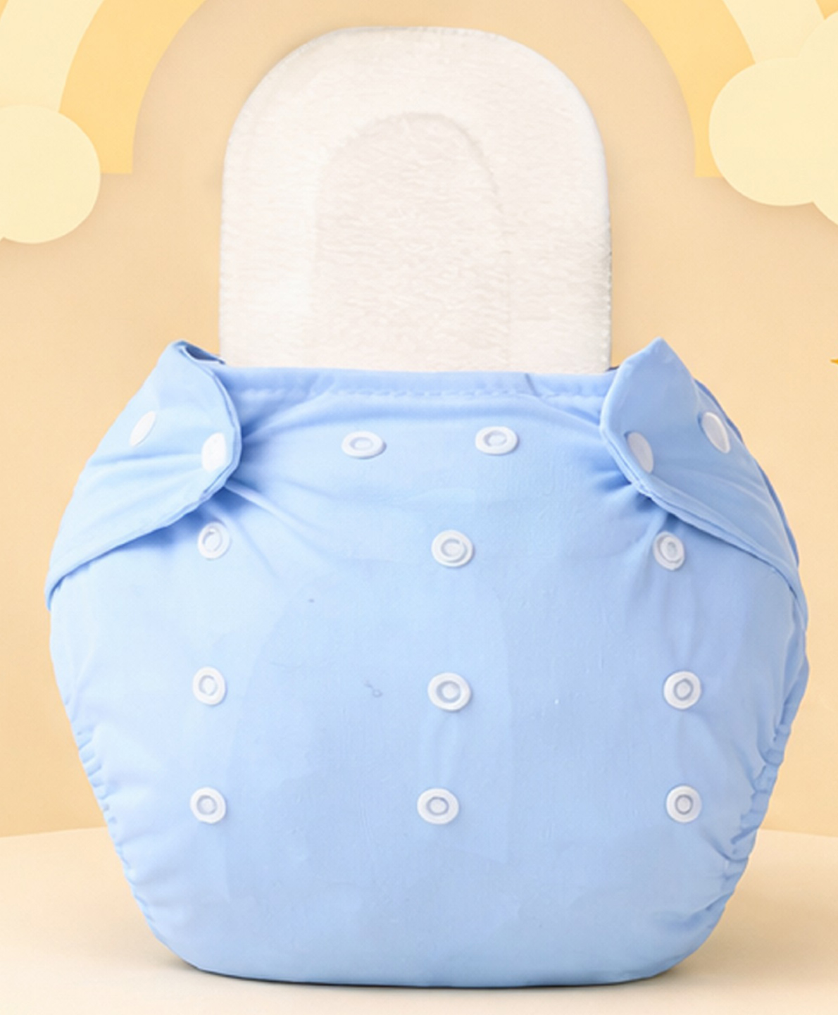 The Cheeky Kidzz Baby Quirky 1 Bamboo Microfiber Soaker Inserts & 1 Adjustable Reusable Cloth Diaper - BLUE-image-26