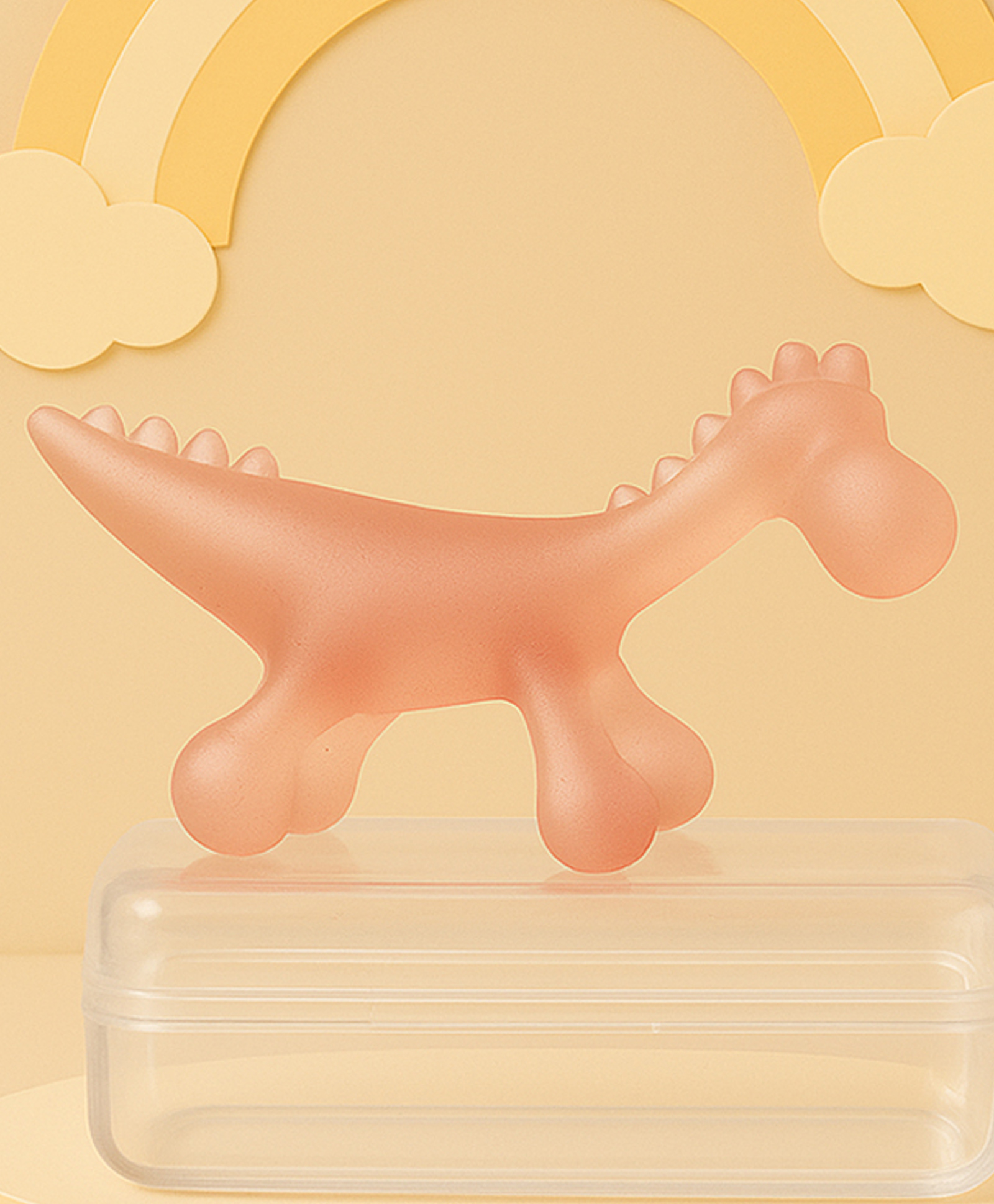The Cheeky Kidzz Baby Silicone Dinosaur Teether Textured BPA-Free Teething Toy Tooth Gum Relief 3 to 12 Months Teether and Feeder - PINK-image-41
