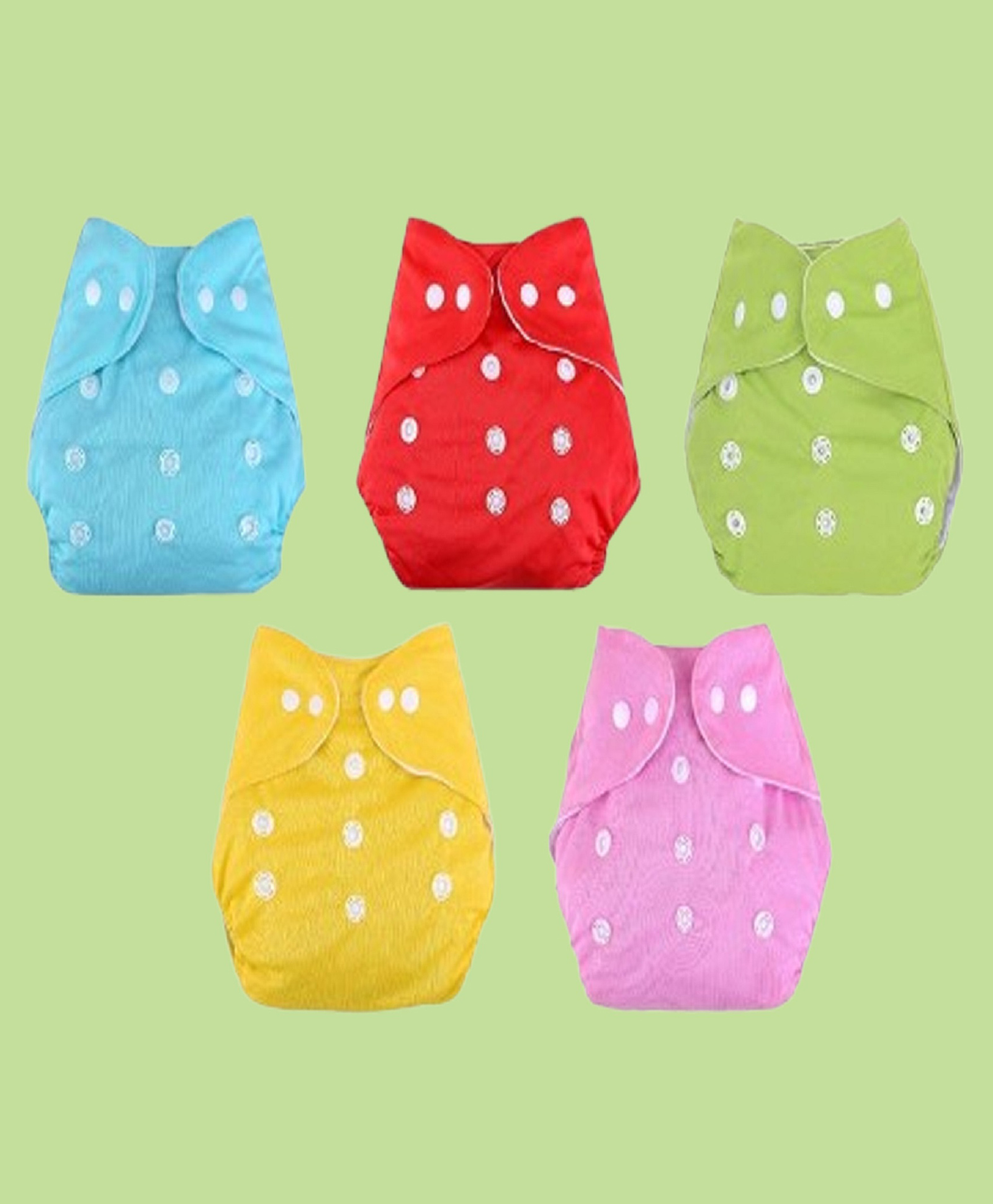 The Cheeky Kidzz Fashionable Trendy Pack of 5 Baby Reusable Cloth Diapers All in One Adjustable Pocket Style Nappies Washable Durable With Combo(MULTI-COLOR)-picture-12