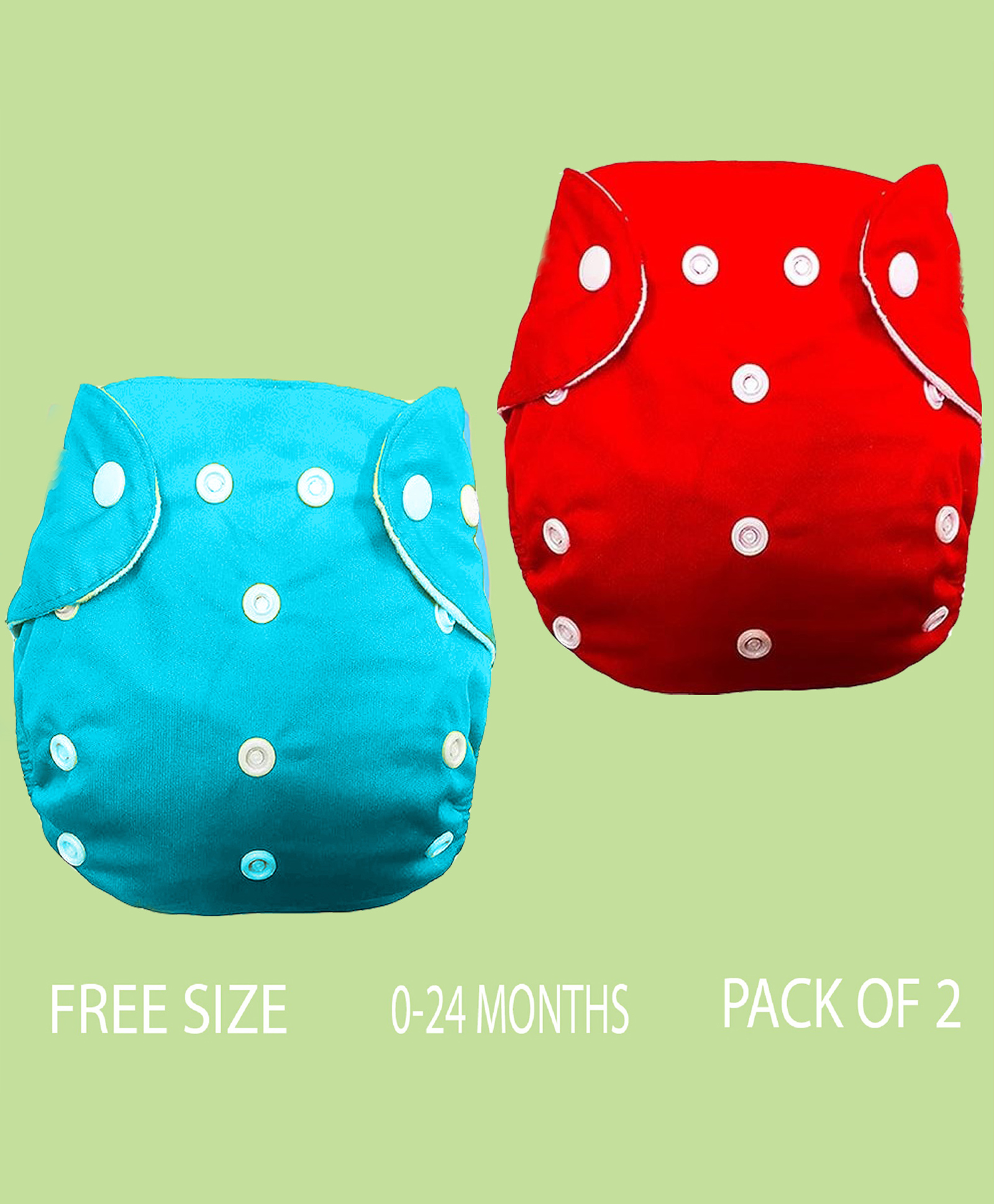 The Cheeky Kidzz Fashionable Trendy Pack of 2 Baby Reusable Cloth Diapers All in One Adjustable Pocket Style Nappies Washable Durable With Combo(MULTI-COLOR)-picture-14