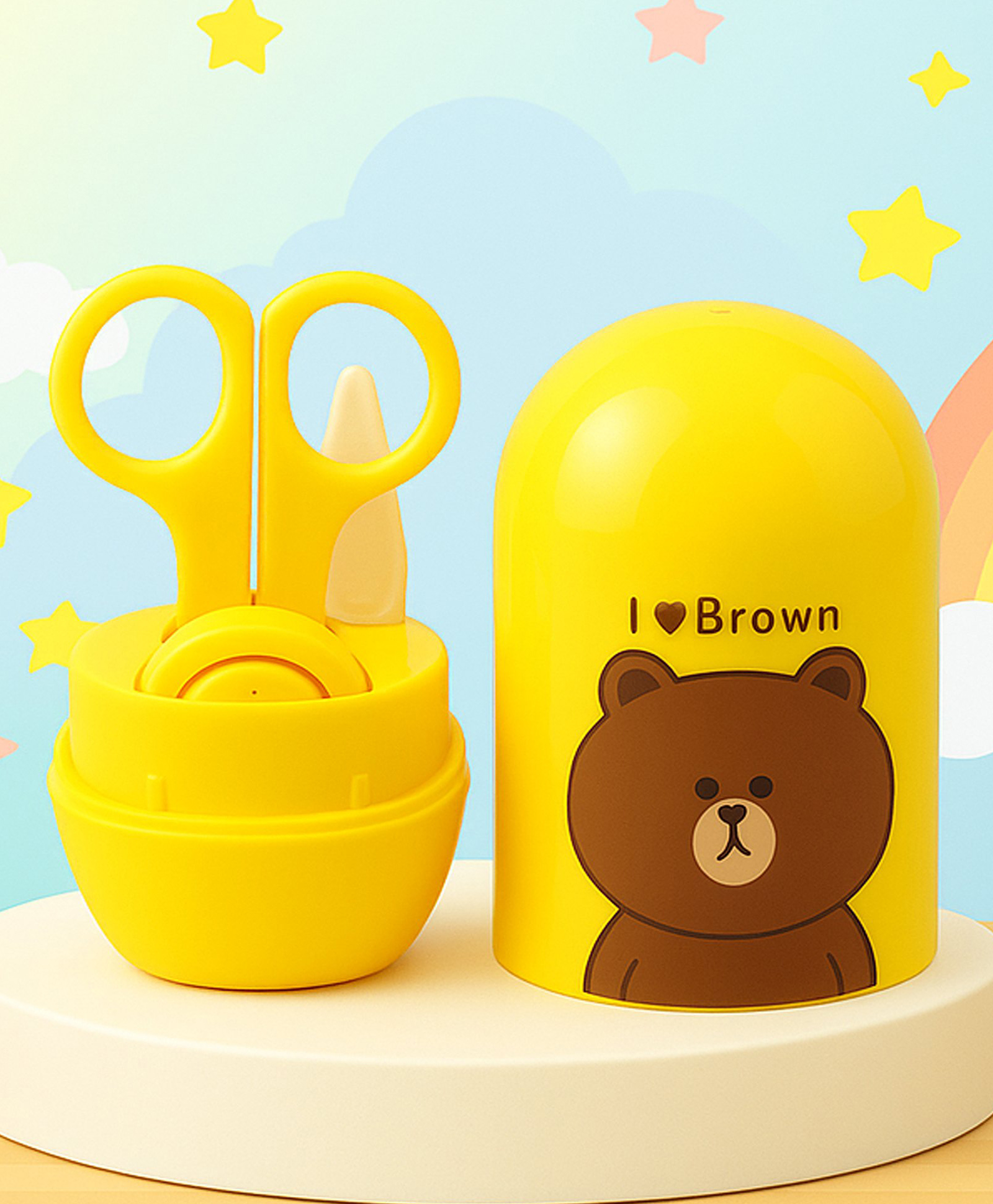 The Cheeky Kidzz 4 In 1 Baby Grooming Essential Baby Nail Clipper Scissor Filer Tweezers Set (YELLOW)-image-22