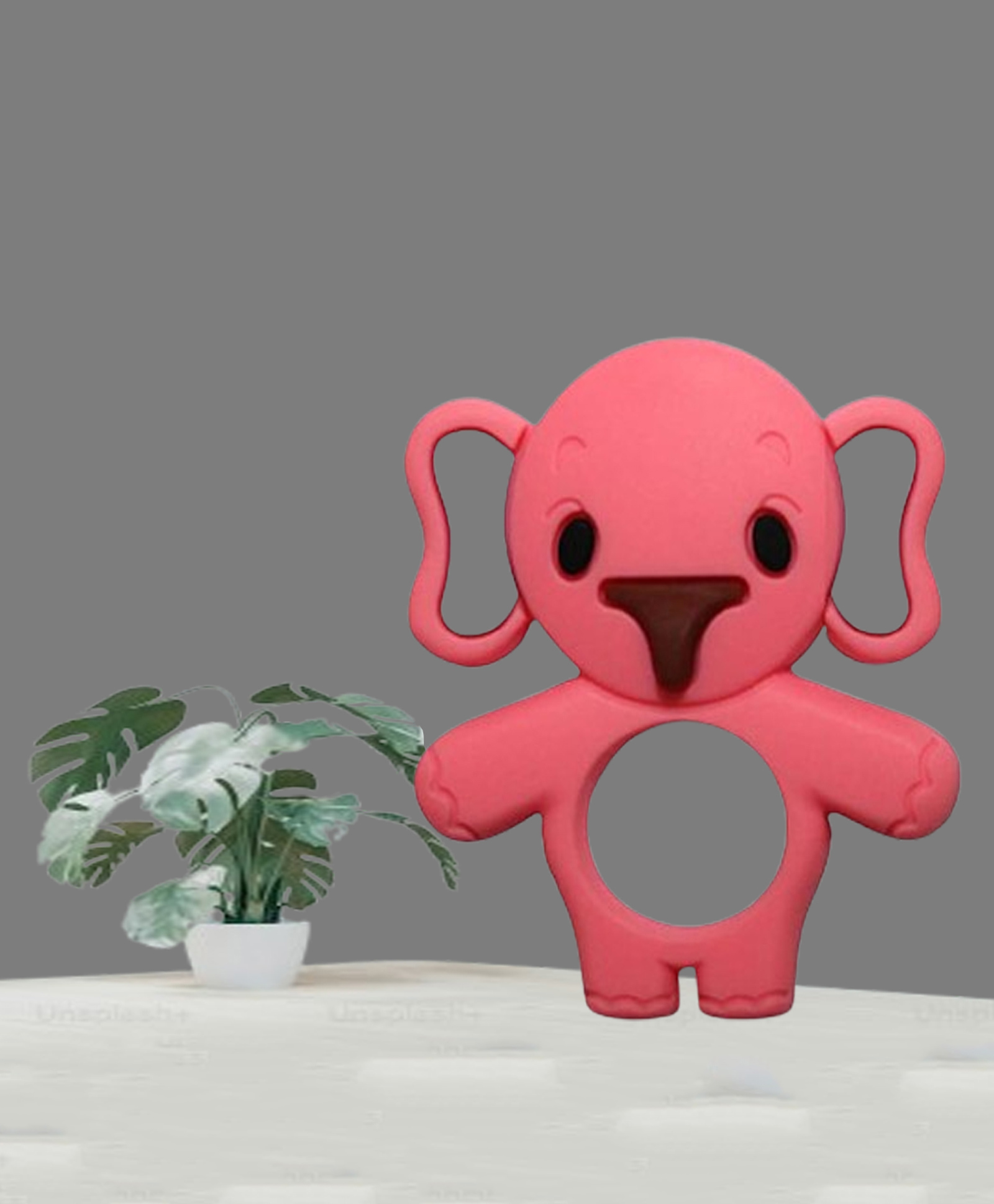 The Cheeky Kidzz Baby Elephant Shape Soft Silicone Teething Toys Textured Molar Teeth Soother Massage For Dental Care Baby (PINK)-image-9