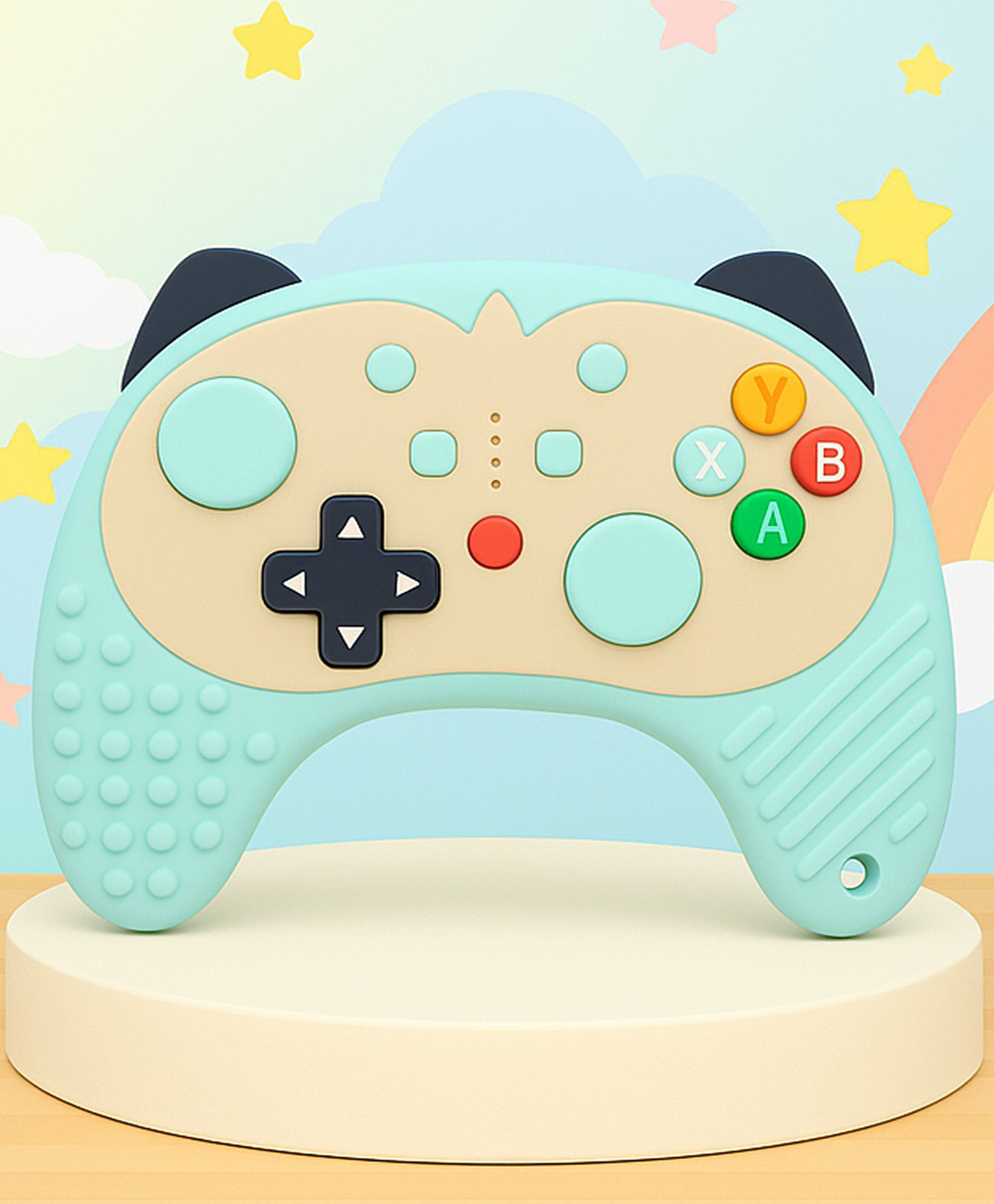The Cheeky Kidzz Baby Soft Silicone Gaming Remote Shape Teething Toy Textured Molar Teeth Infants Teether and Feeder(Seagreen)-image-27