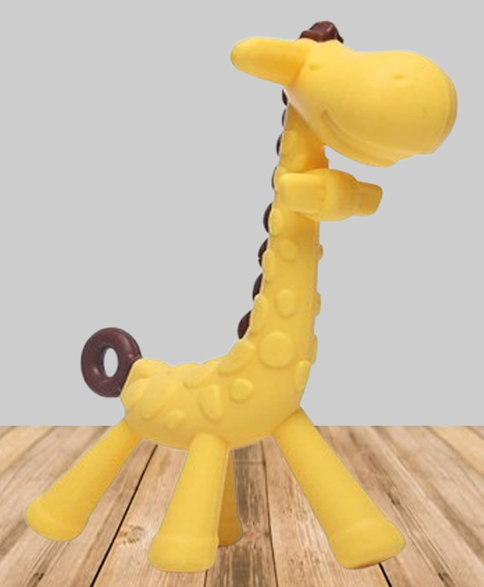 The Cheeky Kidzz Baby Silicone Giraffe Flexible Bendable Teether Cum Tooth Gum Massager Teether and Feeder(YELLOW)-image-17