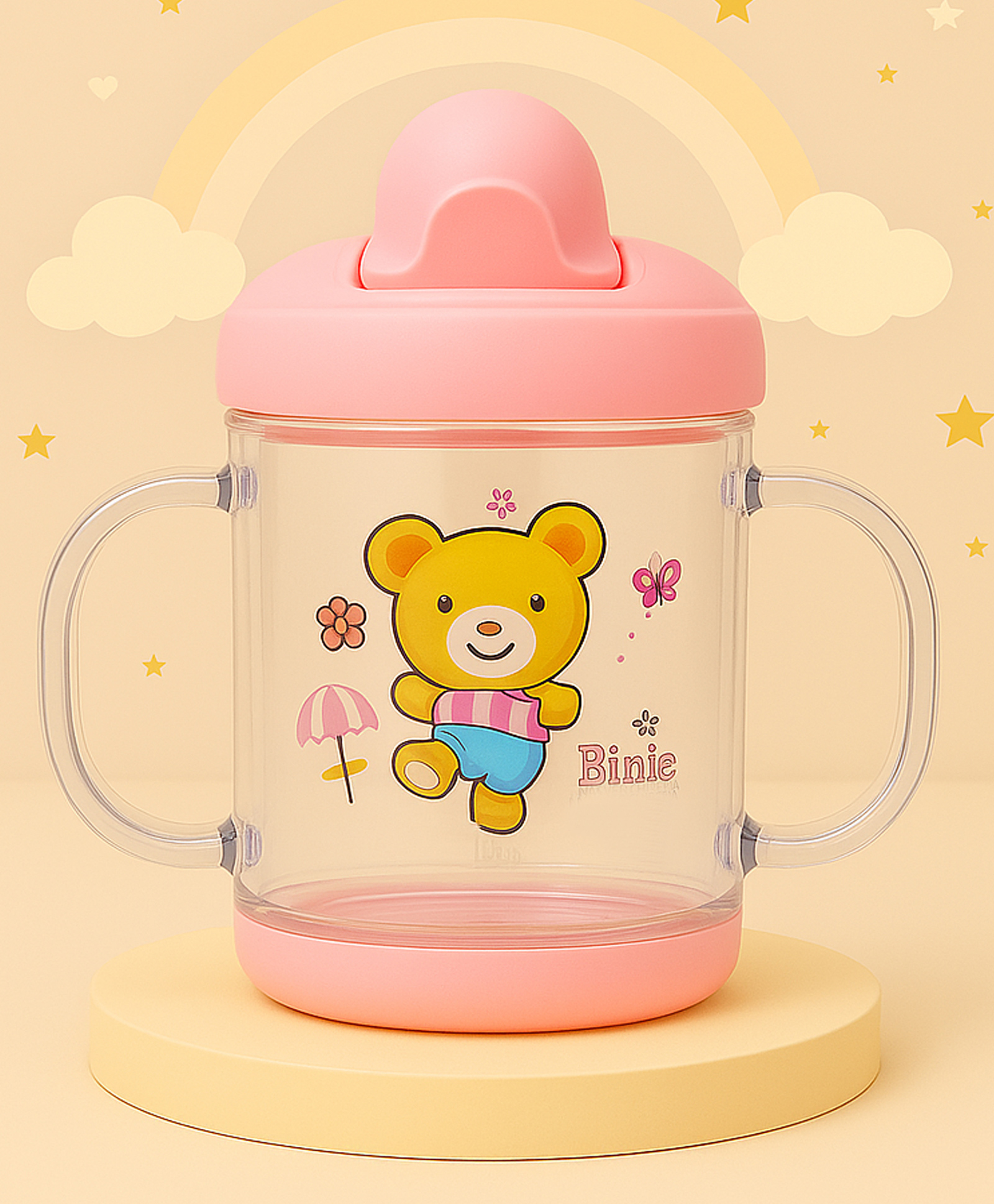 TINNY TOTS Premium Baby Feeding Sipper Unbreakable Bottle For Juices Water Milk Liquids Spout Feeder 200 ml - Pink-picture-27