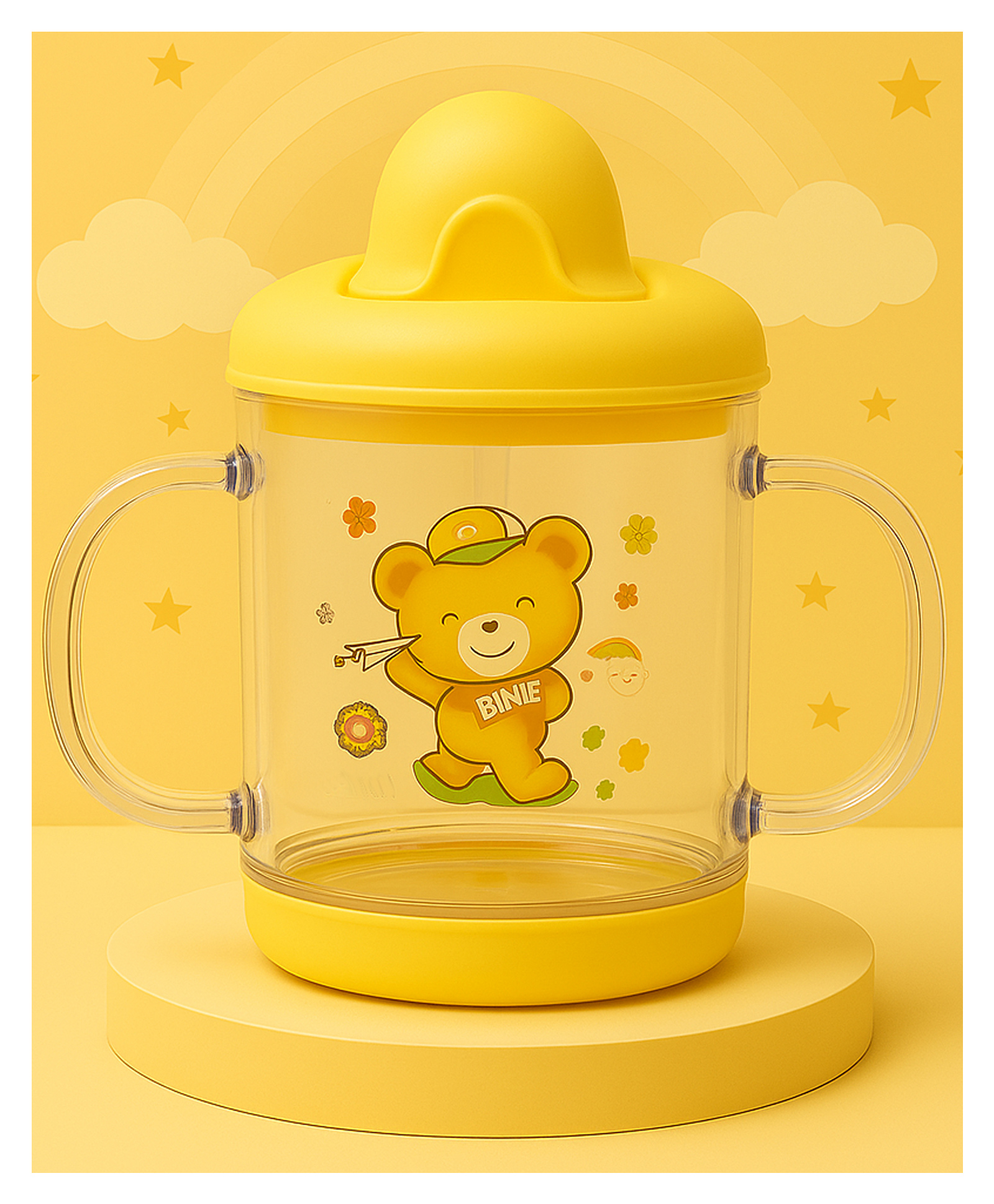 TINNY TOTS Premium Baby Feeding Sipper Unbreakable Bottle For Juices Water Milk Liquids Spout Feeder 200ml - Yellow-picture-11