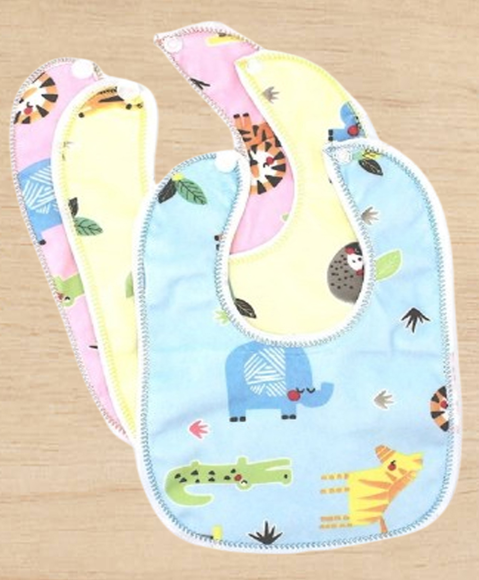 The Cheeky Kidzz Pack of 3 Baby Ultra Soft Cotton Fast Dry-Waterproof Stylish Everyday Use Feeding Button Bibs Aprons-picture-20