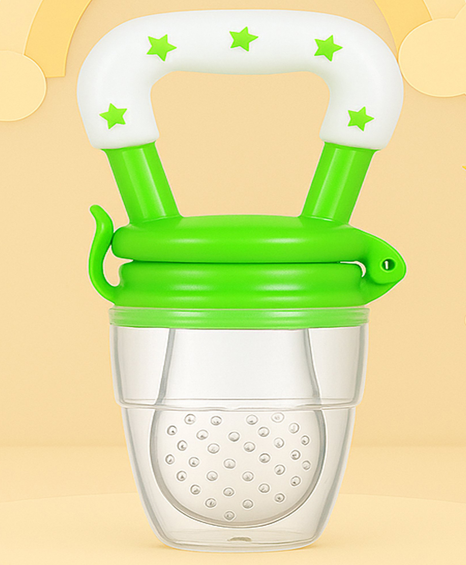 The Cheeky Kidzz Baby Pacifier Feeding Fresh Food Baby Supplies Safe Nibbler Feeder Feeding Teether (GREEN)-image-49