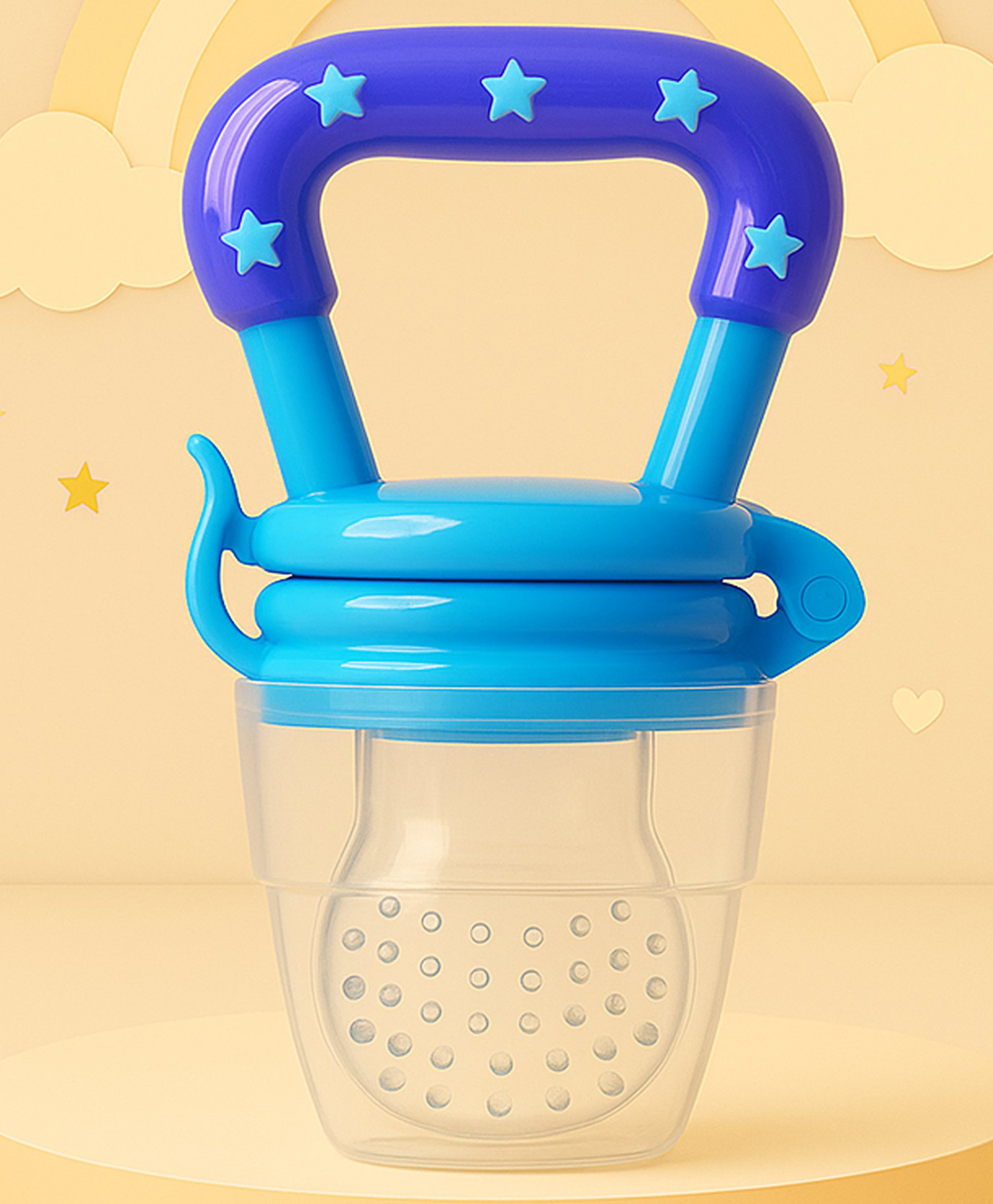 The Cheeky Kidzz Baby Pacifier Feeding Fresh Food Baby Supplies Safe Nibbler Feeder Feeding Teether (BLUE)-image-38