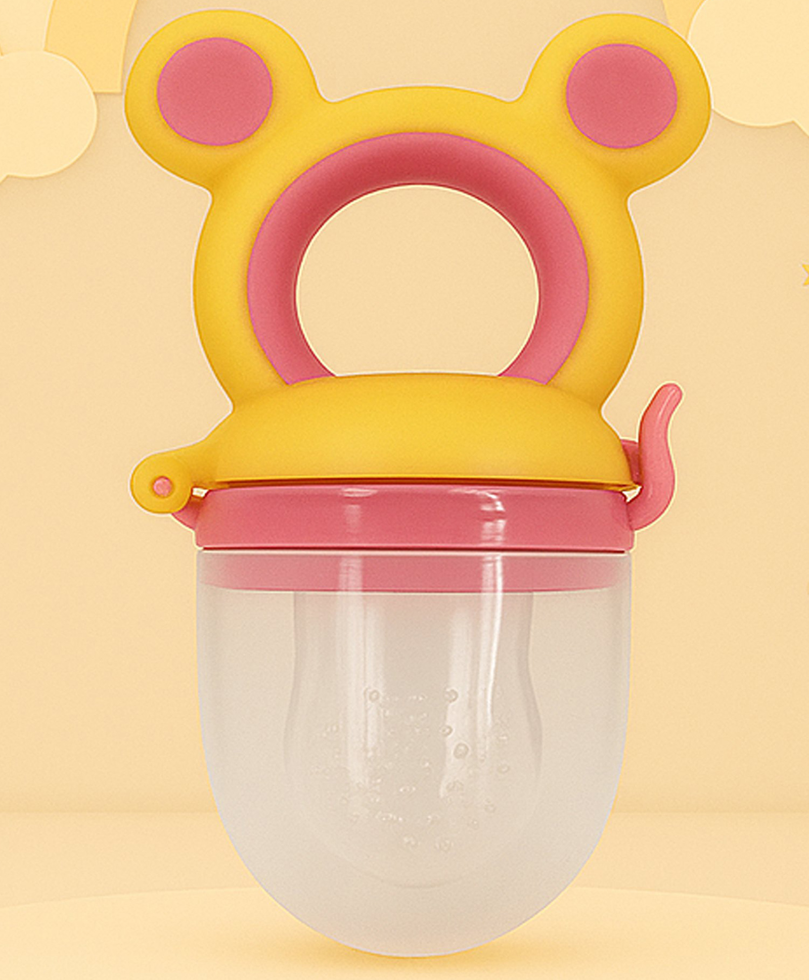 The Cheeky Kidzz Premium Silicone Baby Soother Fruit Vegetable Food Rattle Nibbler Teething Teether and Feeder(ORANGE)-image-44