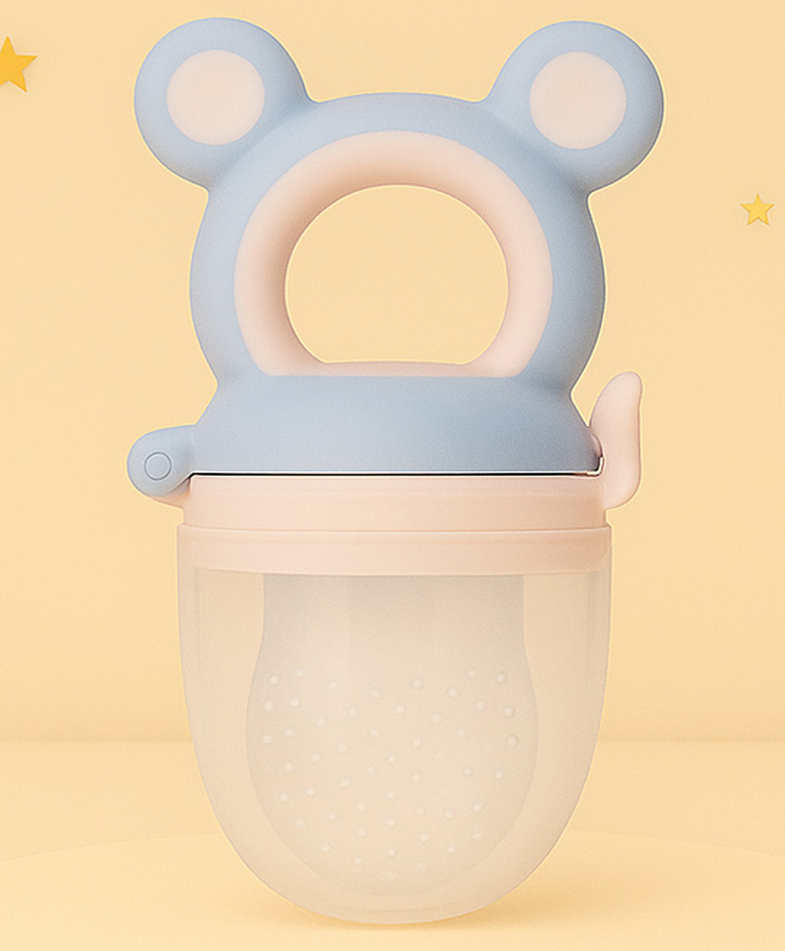 The Cheeky Kidzz Premium Silicone Baby Soother Fruit Vegetable Food Rattle Nibbler Teething Teether and Feeder(PINK)-image-28