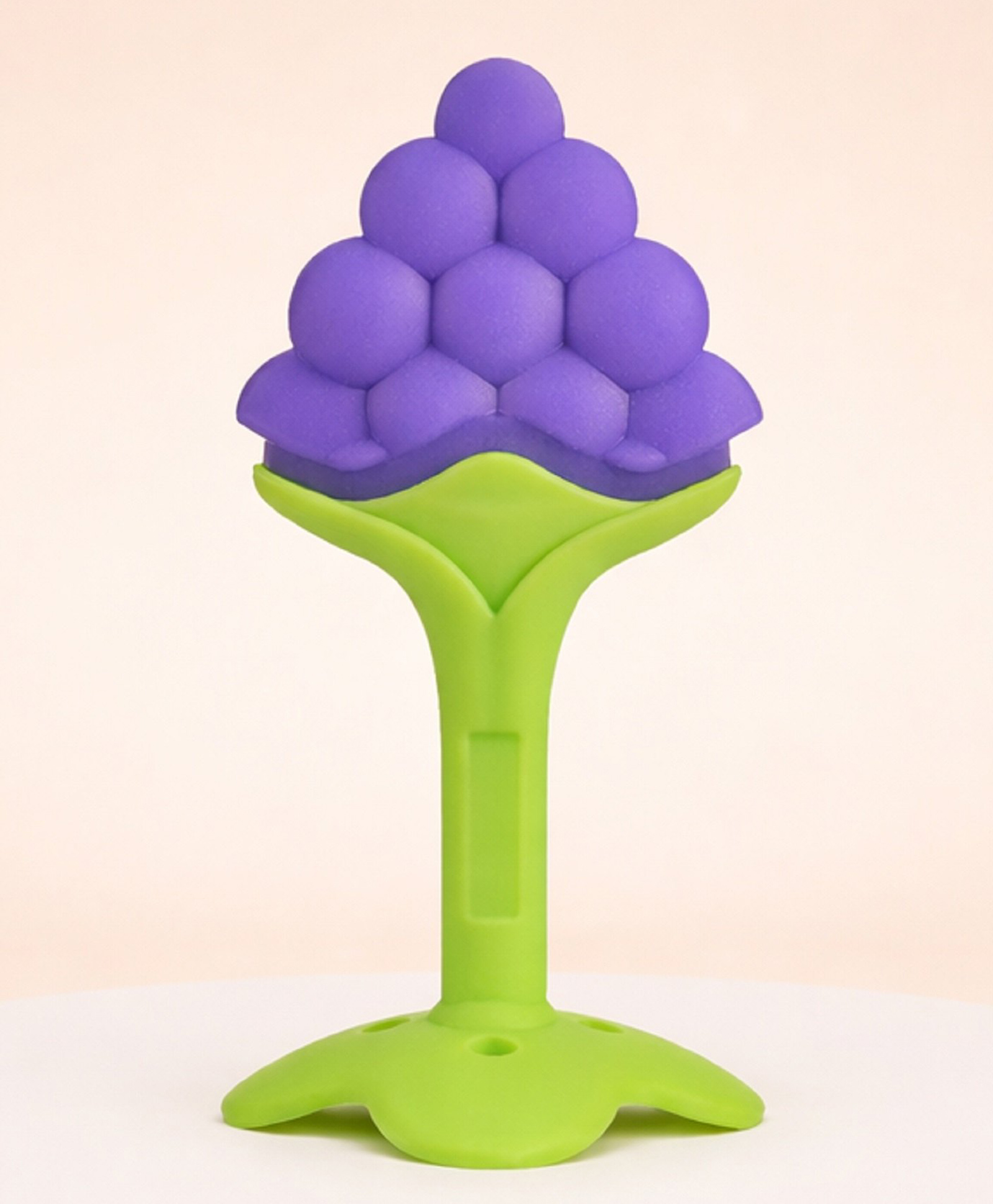 The Cheeky Kidzz Fruit Shape Silicone Teether Toys for Baby Textured Molar Teeth Soother Massage Teether and Feeder(GRAPE)-image-23