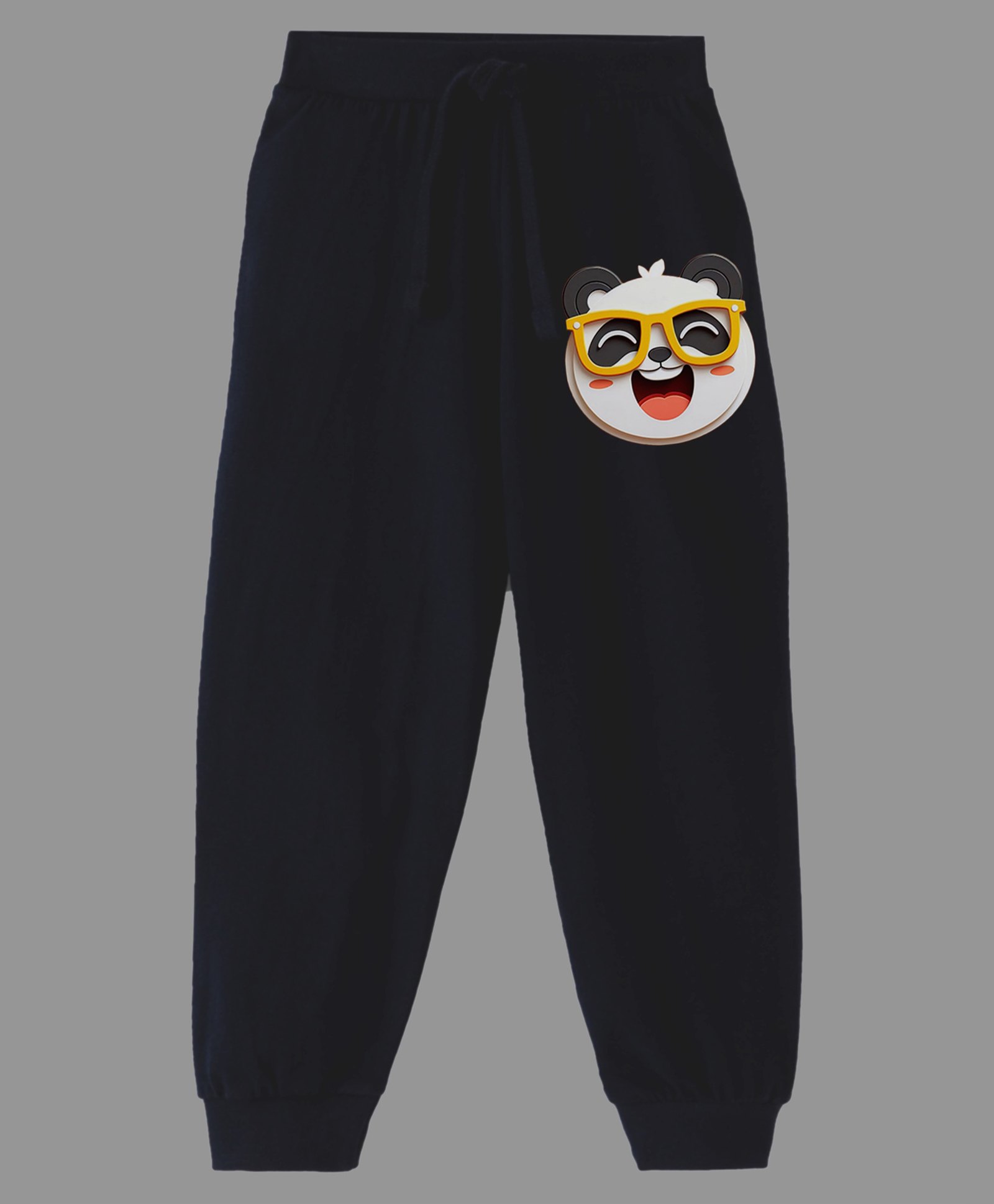 KAVEE Pure Cotton  Cool Panda Printed Bio Washed Joggers - Black-image-41