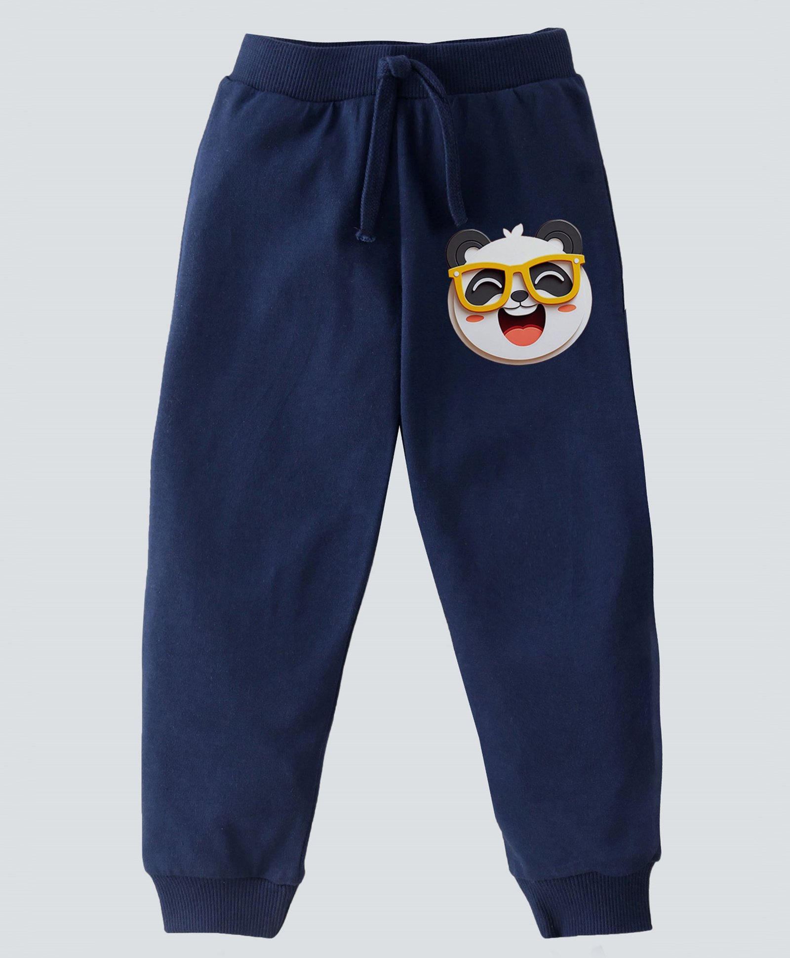 KAVEE Pure Cotton Cool Panda Printed Bio Washed Joggers - Navy Blue-image-25