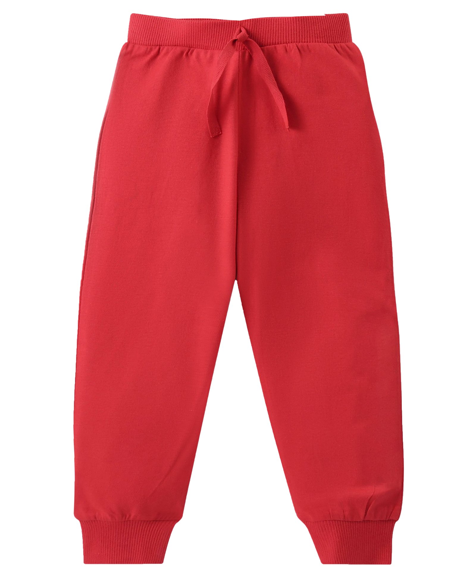 KAVEE Pure Cotton Solid Bio Washed Joggers - Red-image-49