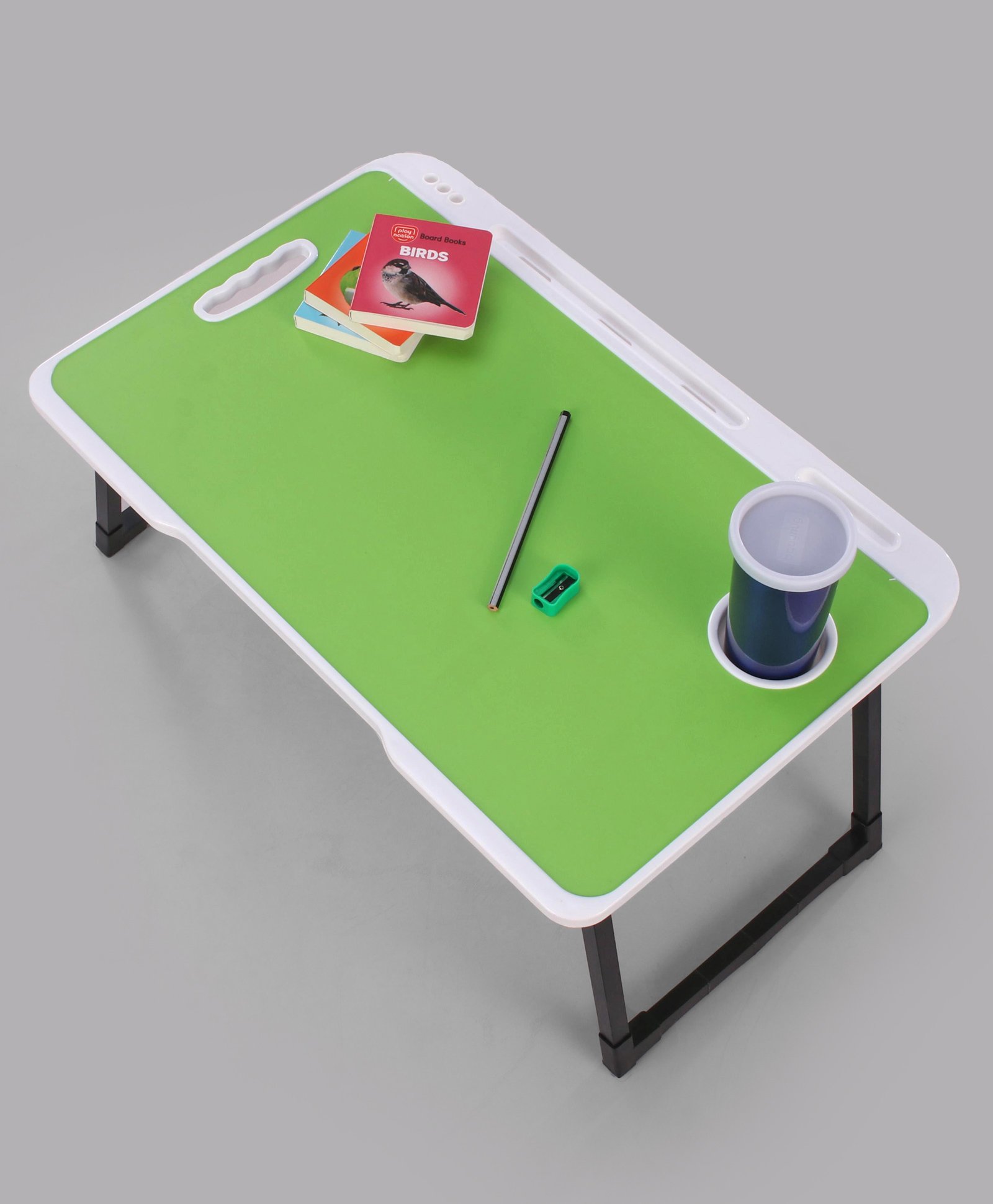 fab n funky White Border Multipurpose Foldable  Study Table - Green-picture-14