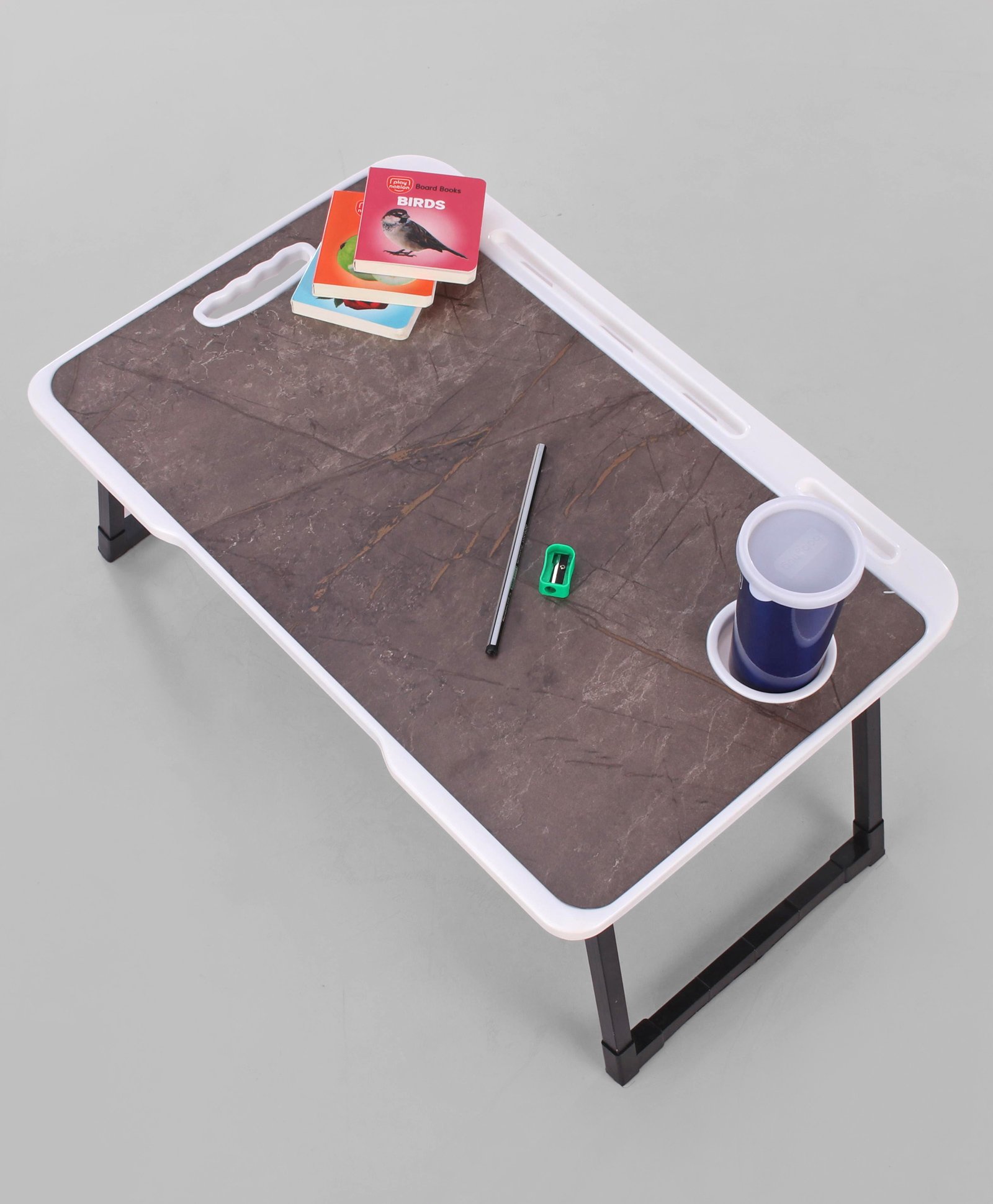 fab n funky White Border Multipurpose Foldable  Study Table - Dark Brown-picture-20
