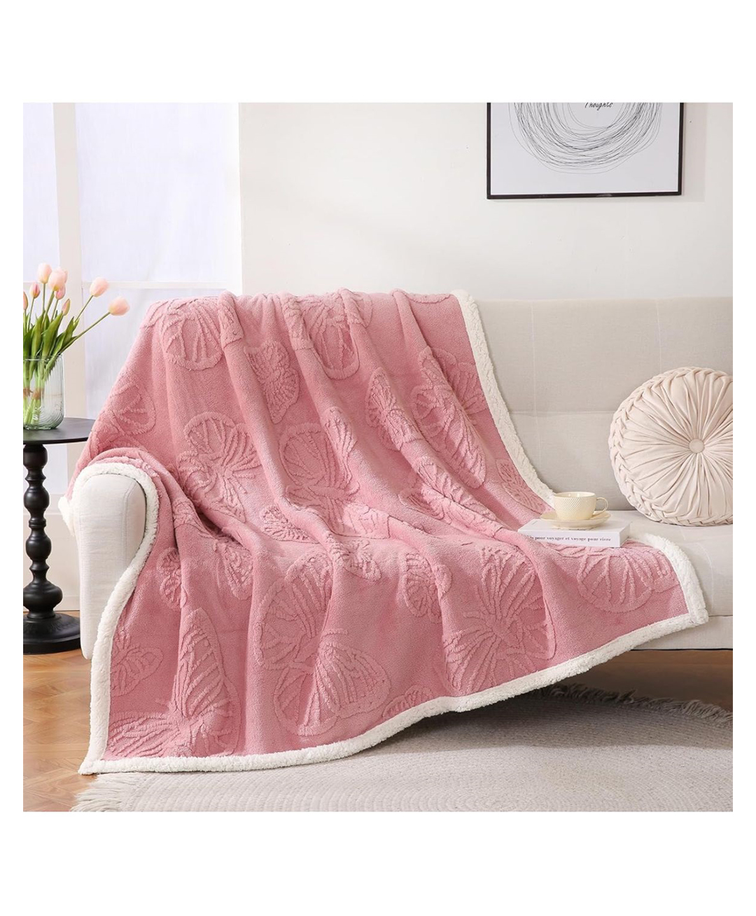 Butterthief Butterfly Cozy Super Soft Warm Double Layered Kids Sherpa Blanket - Color May Vary-image-34