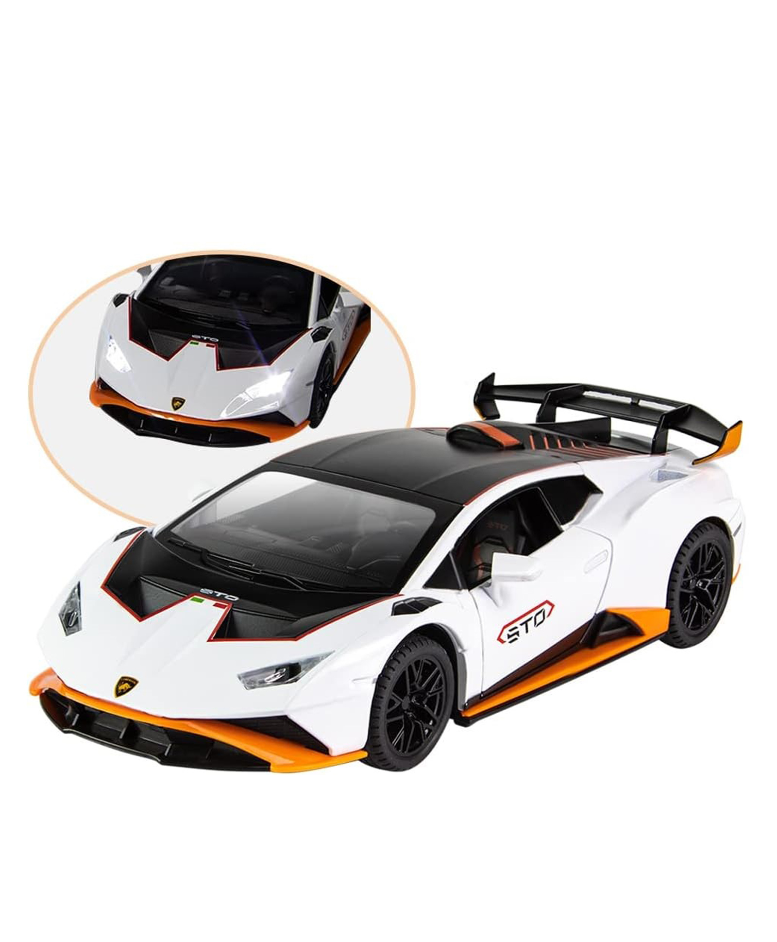 Sanjary Alloy Diecast Car Model Lamborghini STO Pull Back Vehicles Model Cars Toy for Kids color design may vary-image-25