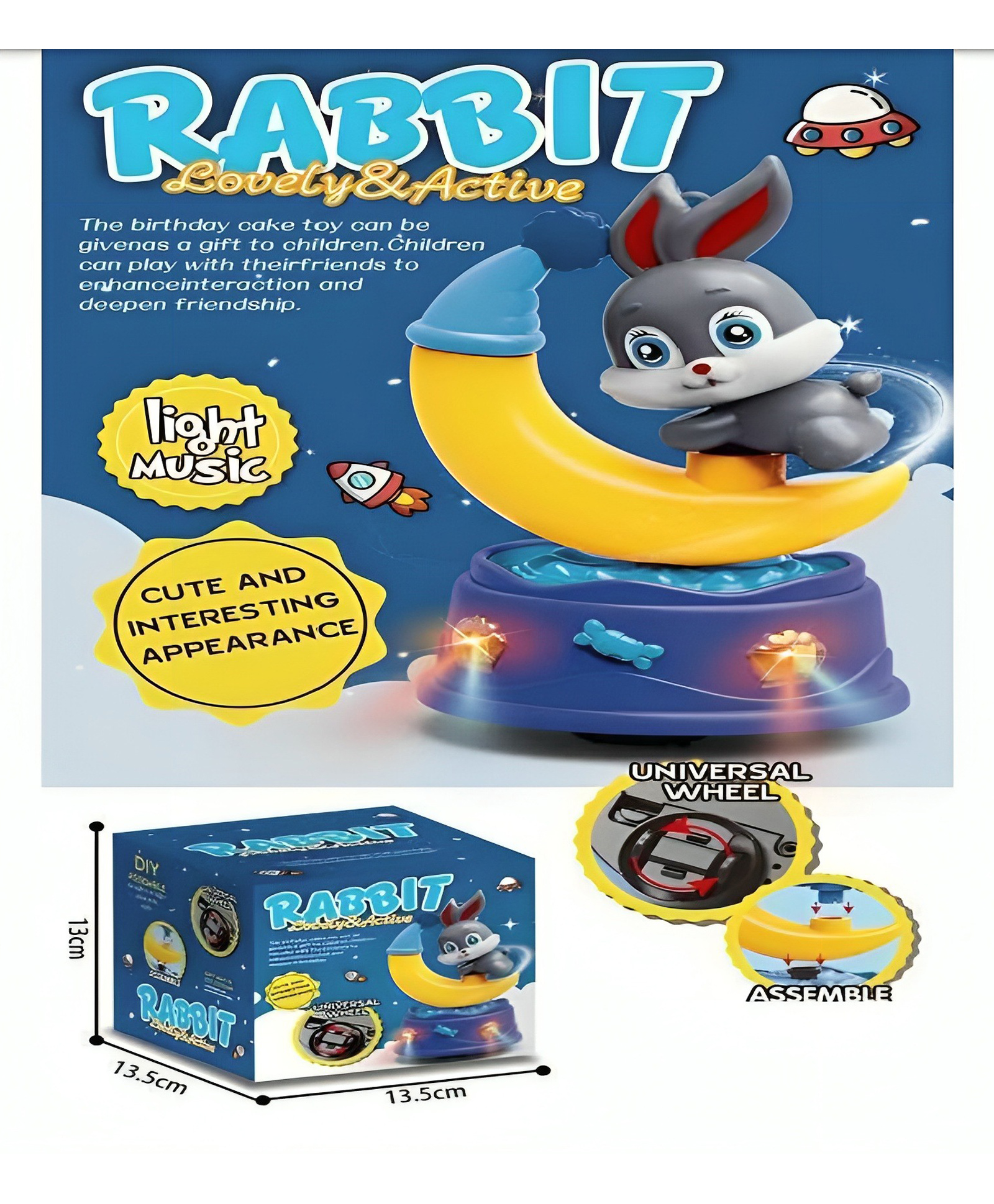 Sanjary Bump & Go Musical Rabbit light and music cute and interesting appereance for kids color design may vary-picture-14