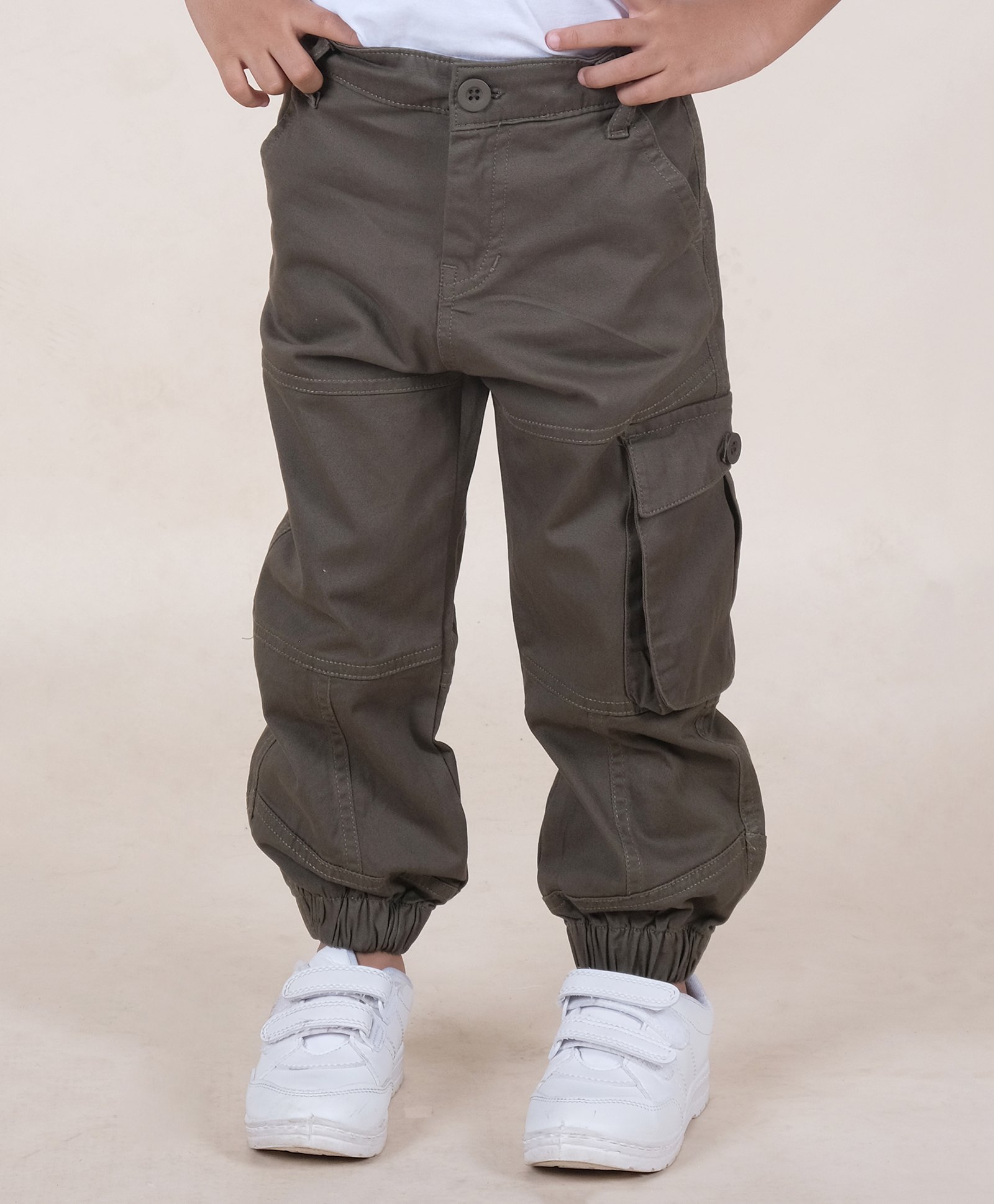 Kiddopanti Pocket Detailed Cargo Pant - Military Green-picture-27