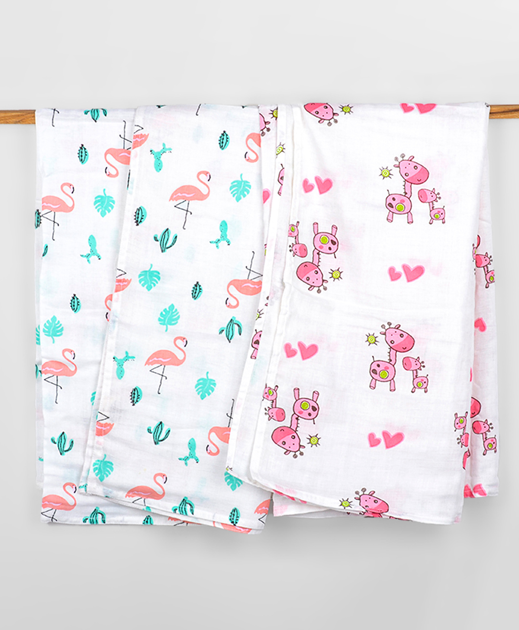 Moms Home Organic Cotton Soft Baby Muslin Swaddle Pack of 2 - Multicolor-image-26