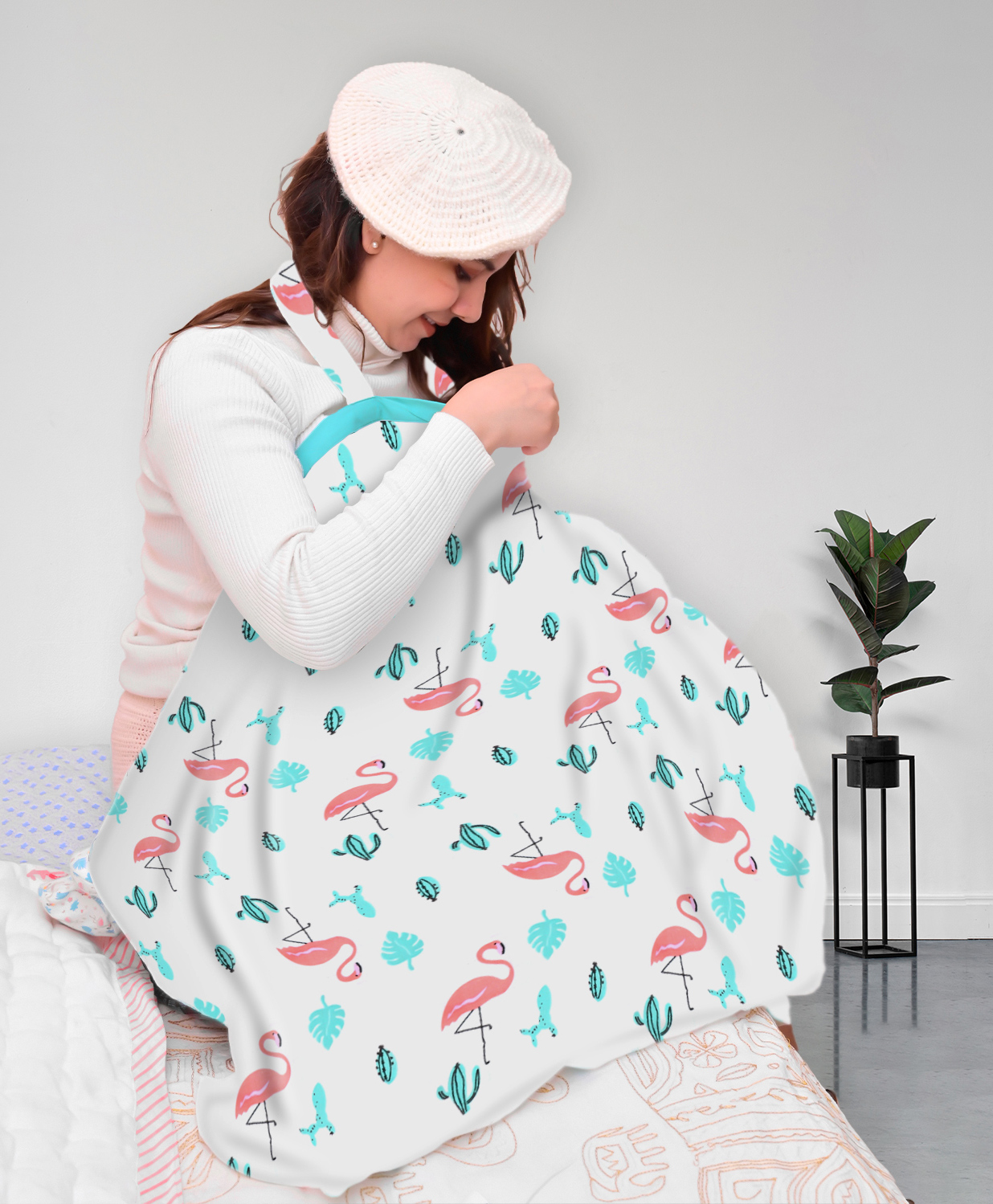Moms Home Organic Cotton Muslin Nursing Cover For Breastfeeding Feeding Apron - Multicolor-image-25