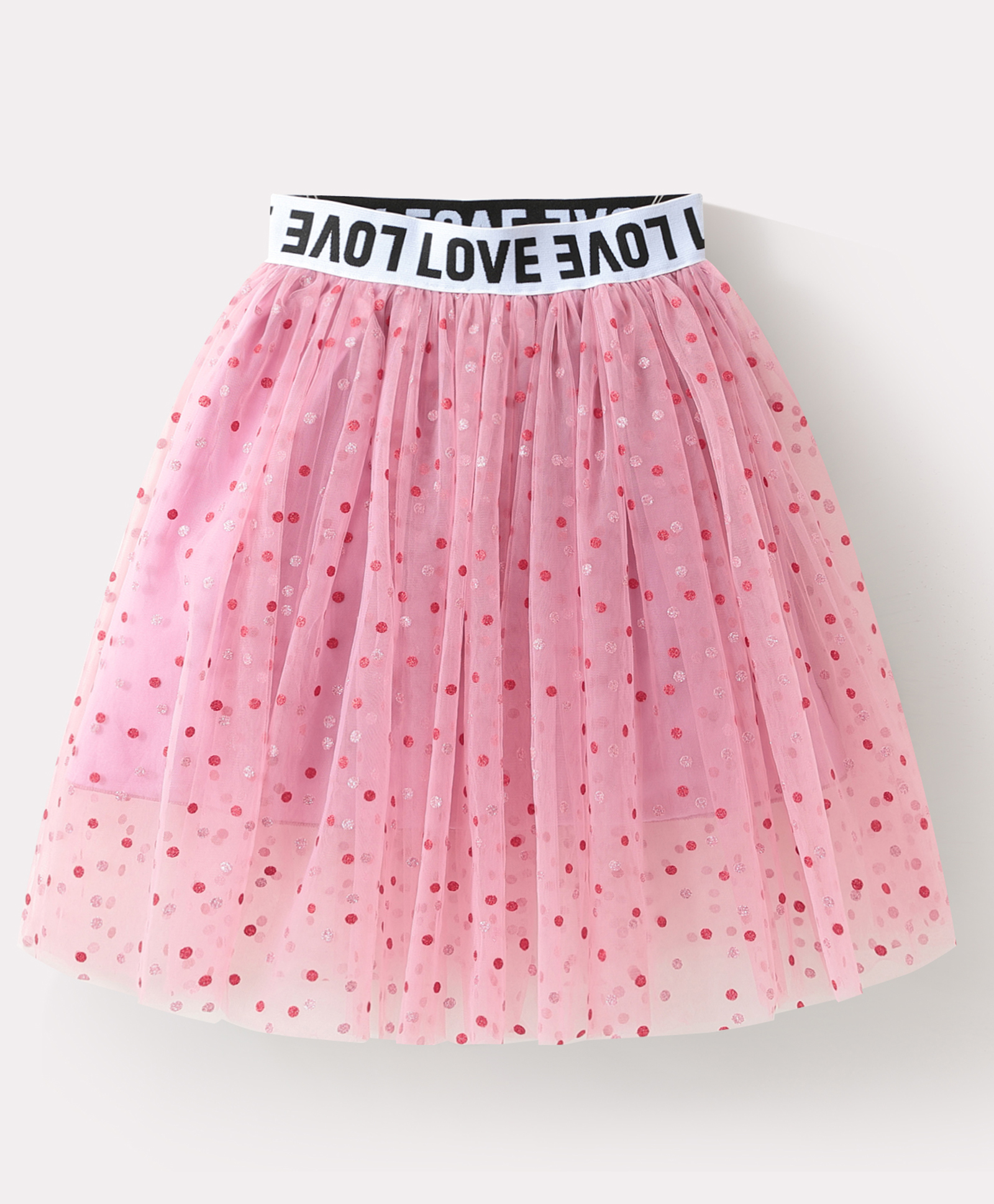 Kookie Kids Knee Length Polka Dot Printed Skirt - Pink-image-35