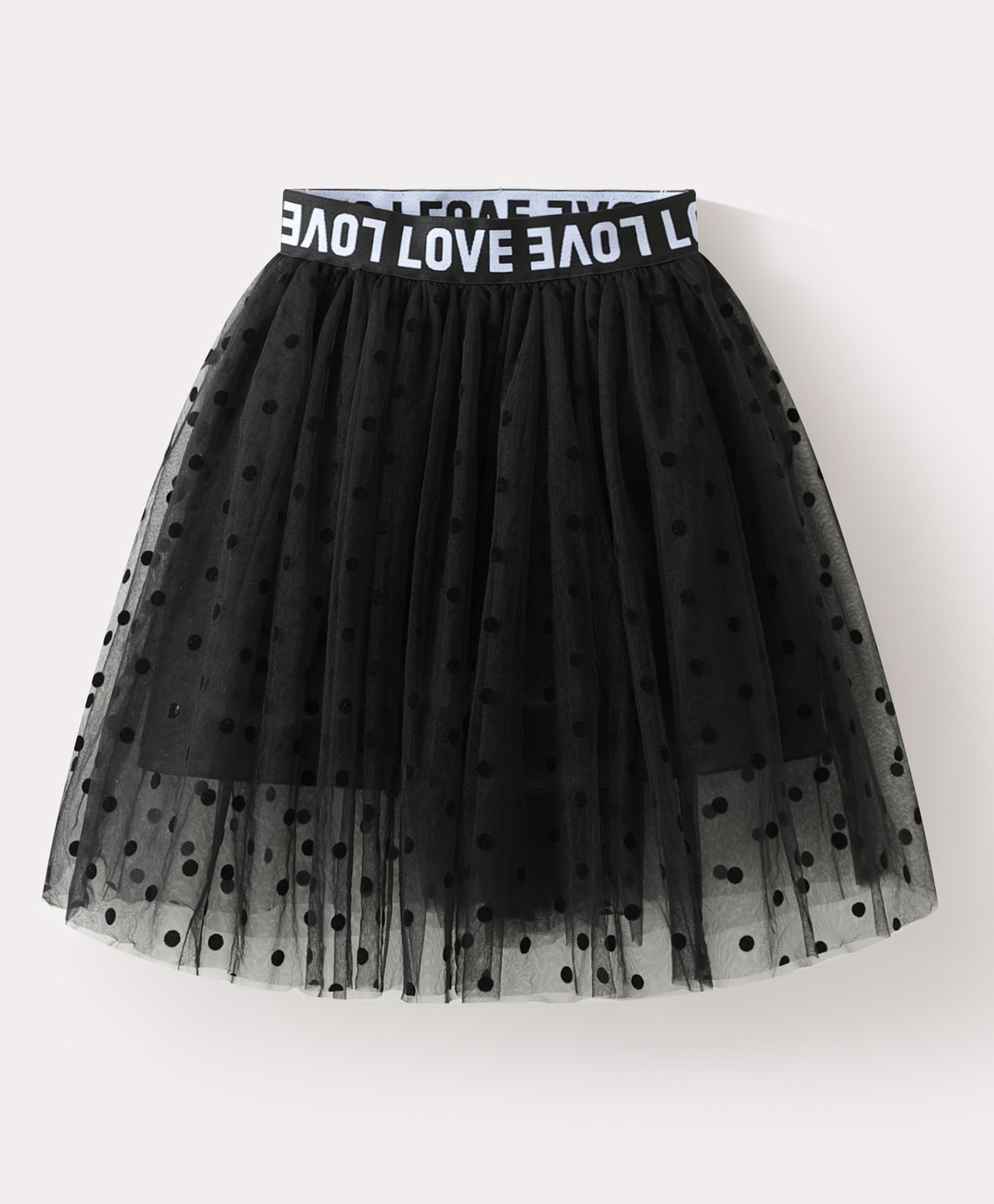 Kookie Kids Knee Length Polka Dot Printed Skirt - Black-image-13