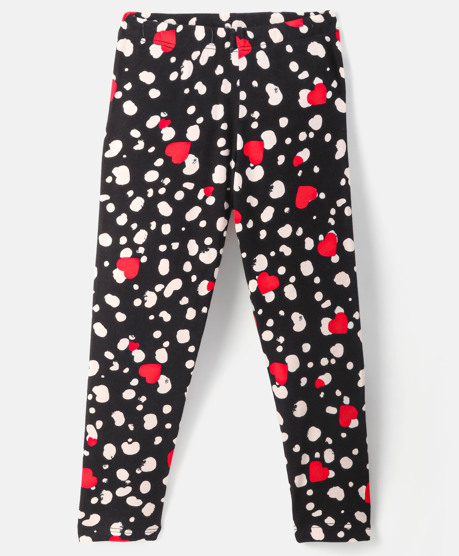 CrayonFlakes Hearts Printed Leggings - Black-picture-3