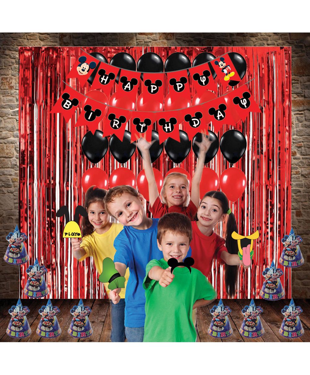 Party Propz Mickey Mouse Theme Birthday Decoration Set Red Black
