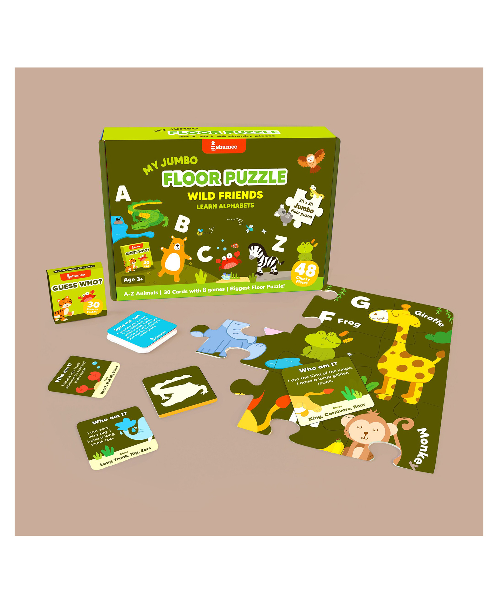 Shumee Jigsaw Floor Puzzle With 48 Pieces- Wild Friends Themed, Pack of 1, Multicolor-image-45