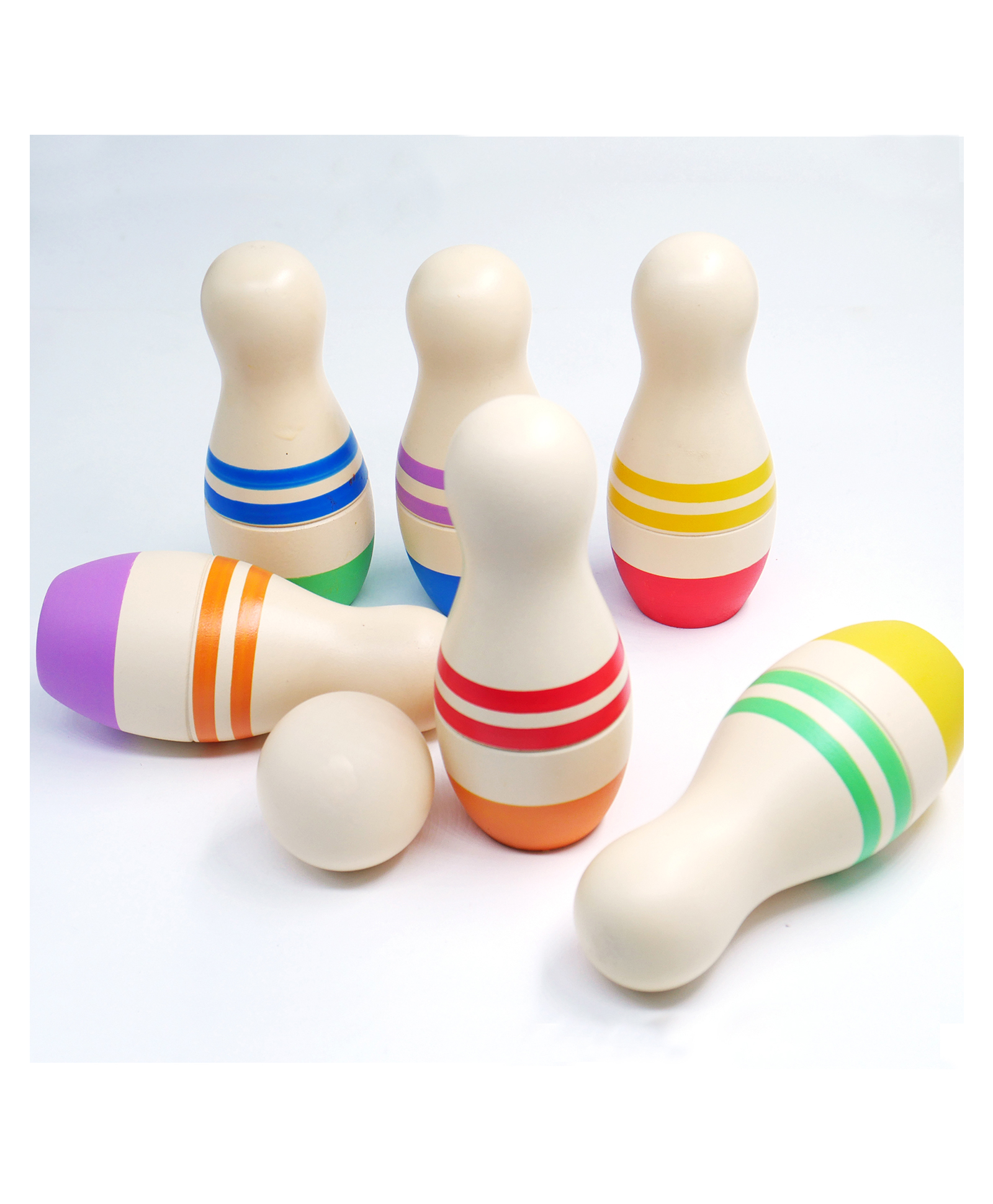 Shumee Mini Bowling Pins Double Color Set, Pack of 1- Multicolor-picture-19