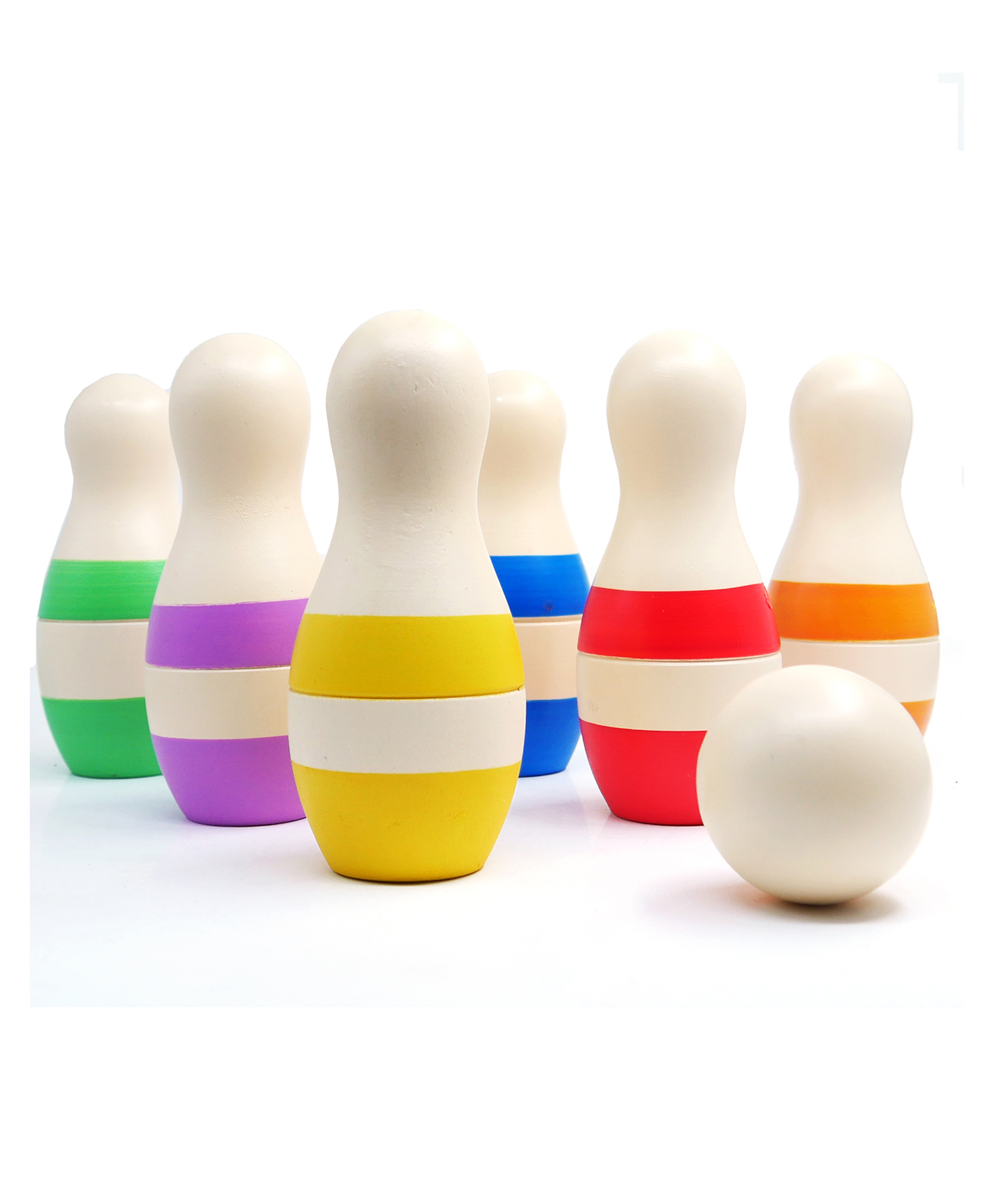 Shumee Mini Stripes Bowling Pins Double Color Set, Pack of 1- Multicolor-picture-20