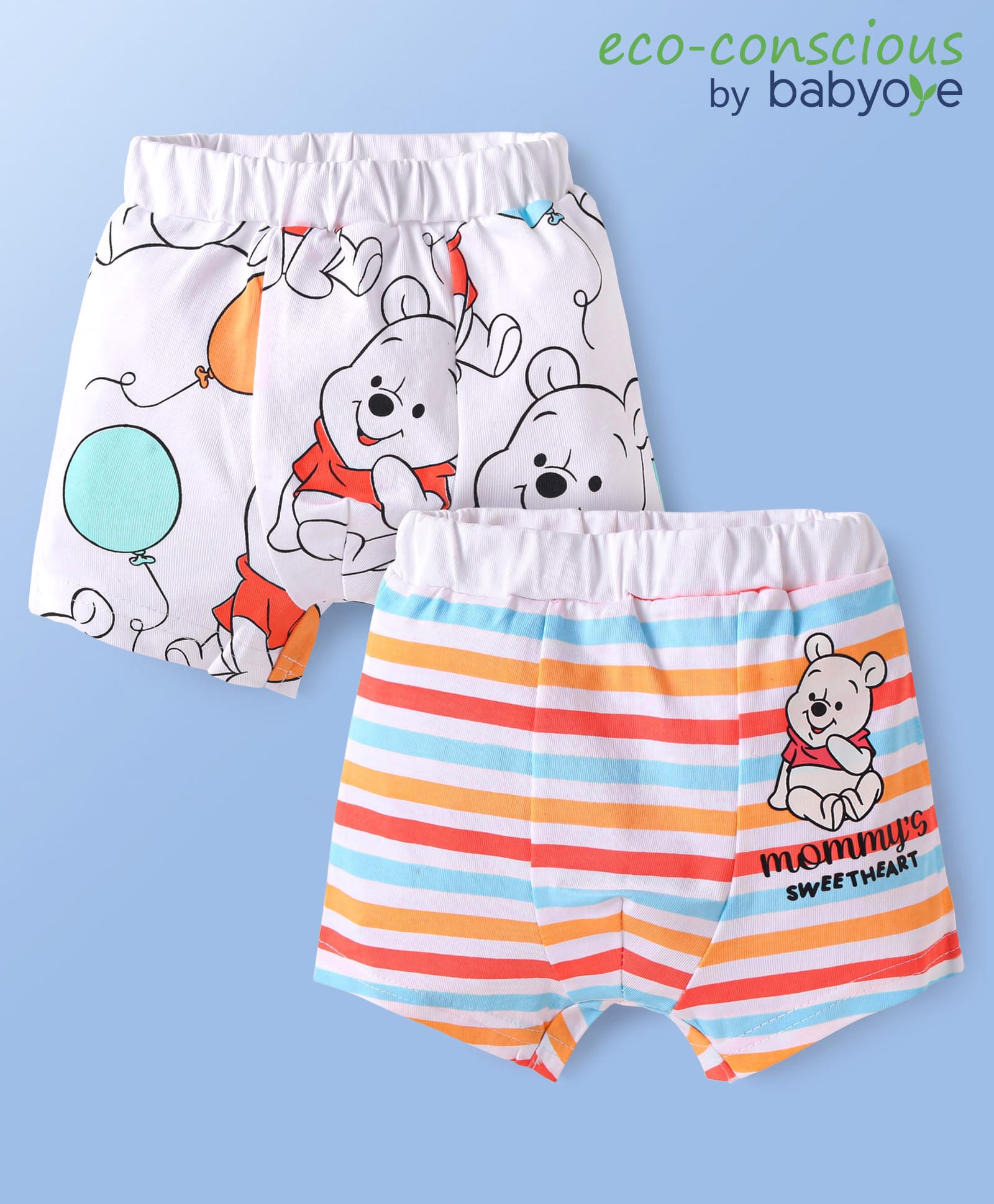 Babyoye Disney Lycra Knit Trunks With Winnie the Pooh Graphics Pack of 2 - White-image-47